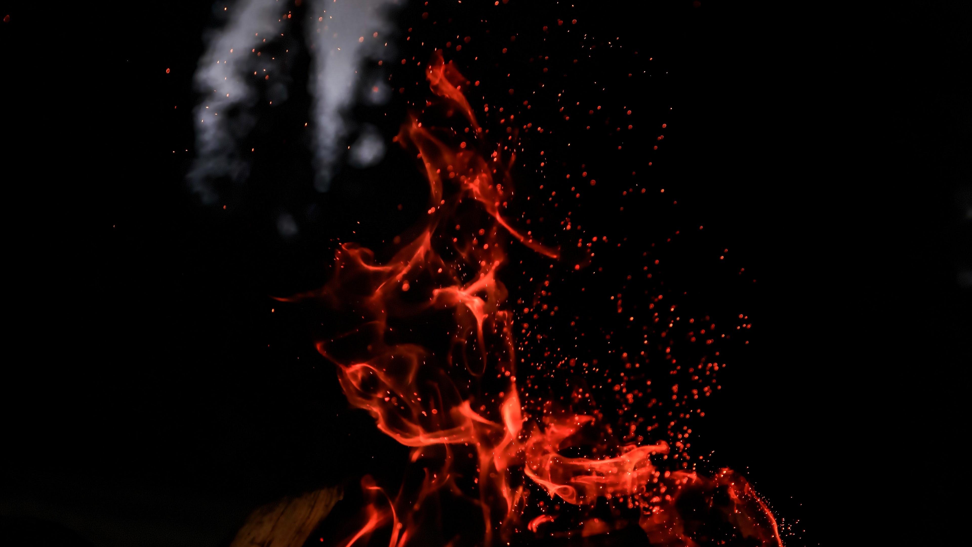 3840x2160 Fire Cold Night Wallpaper and Free. Visual