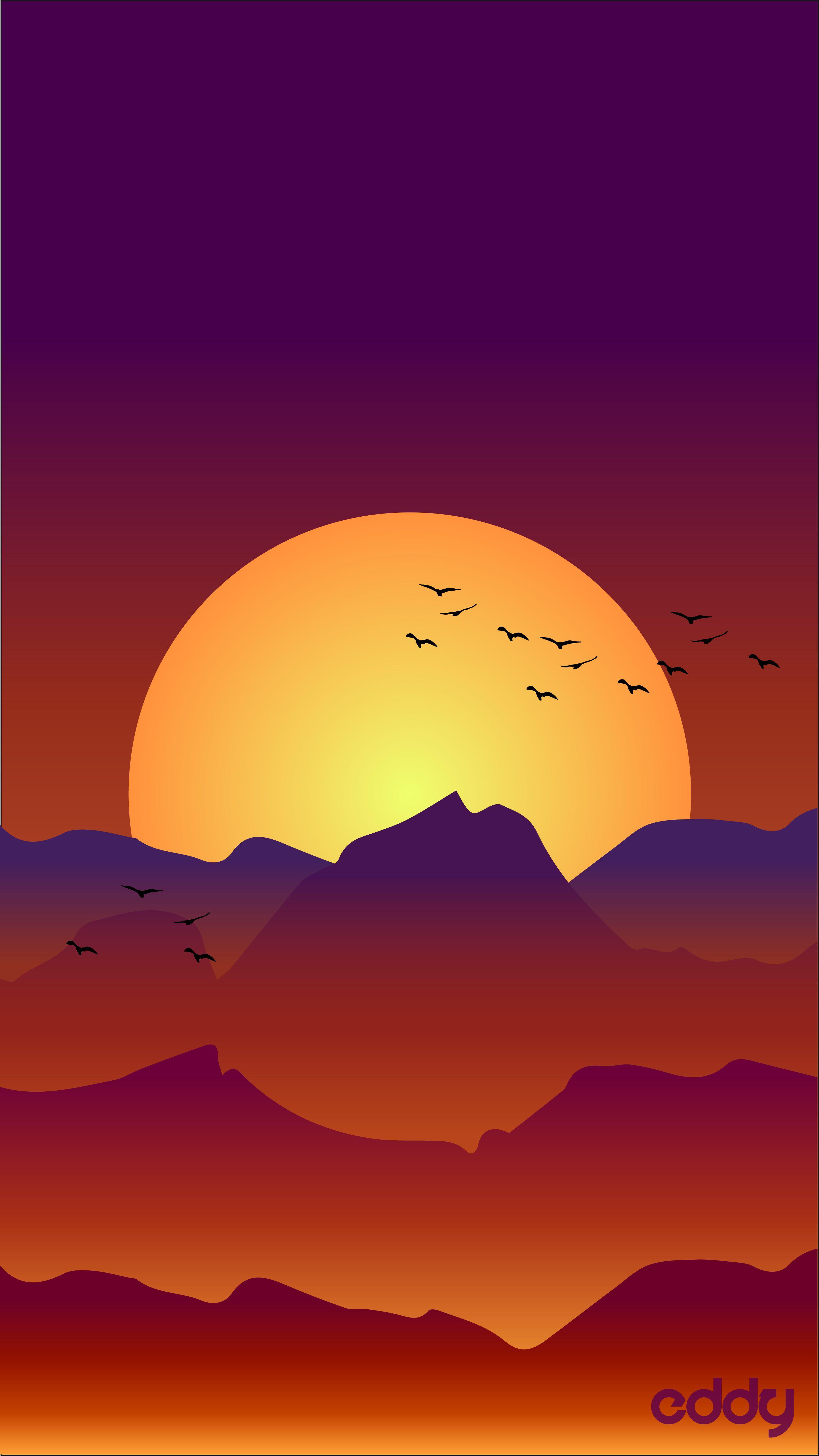 3131x5563 Vector Landscape Sunrise #illustrator #vector #sun #sunrise #mountain. Illustration art kids, Sunrise drawing, Minimal wallpaper