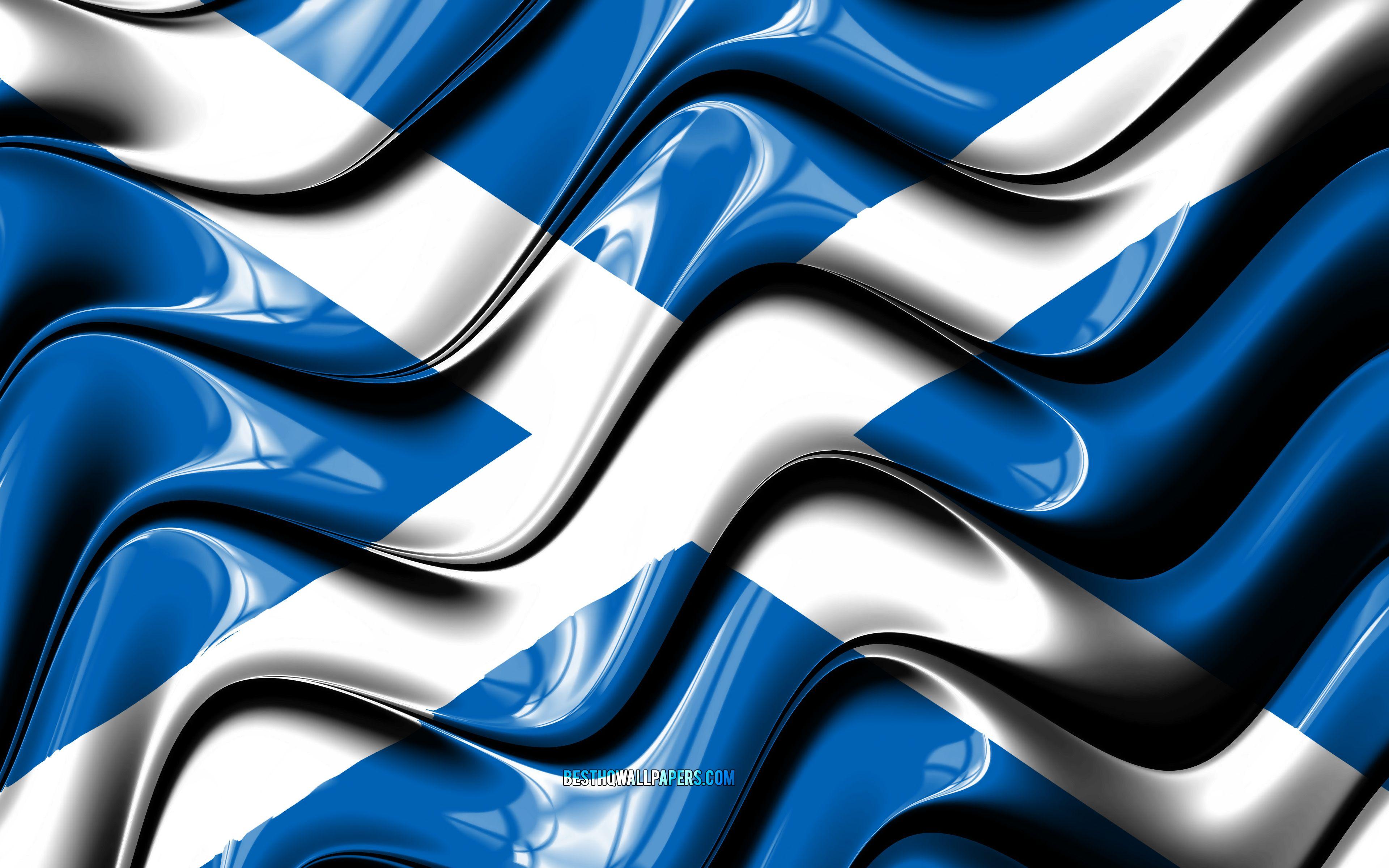 3840x2400 Download wallpaper Scottish flag, 4k, Europe, national symbols