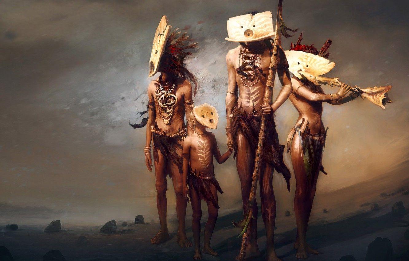 1332x850 Wallpaper figure, tribe, ethnicity, the natives image for desktop