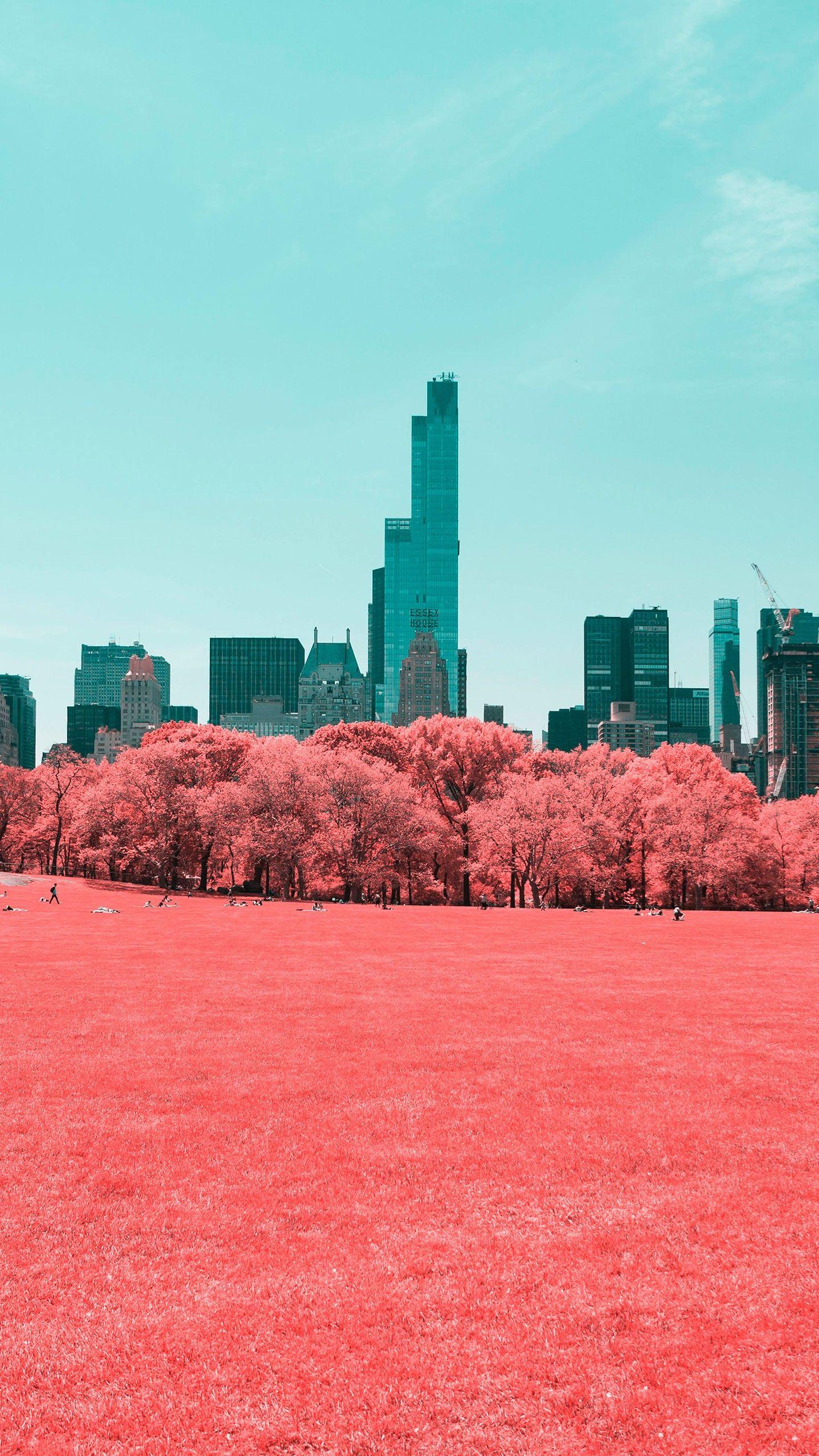 1440x2560 NYC Central Park Infrared 4K Wallpaper