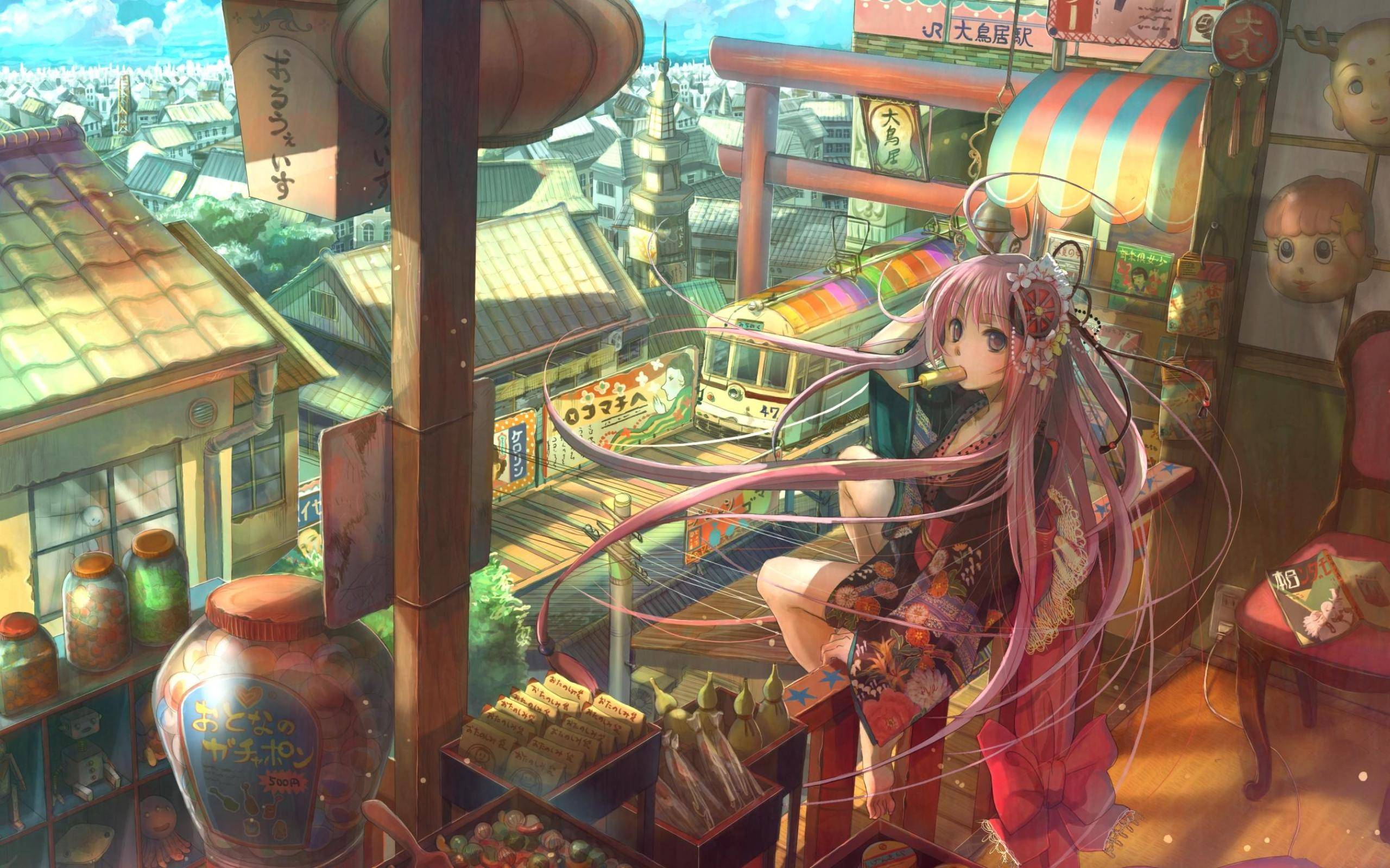2560x1600 Free download Ethnical Candy Shop Anime Manga Wallpaper 2560x1600