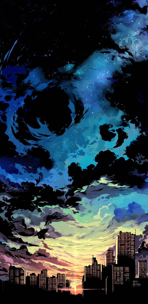 623x1280 Cloudy city wallpaper