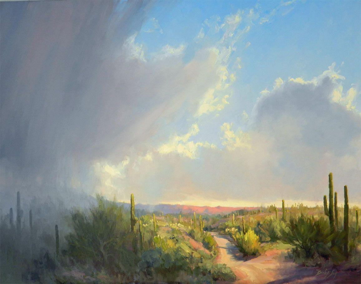 1157x912 Desert Rain Clouds. Desert painting, Landscape paintings, Oil