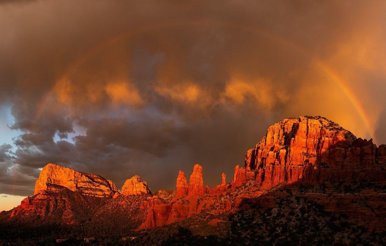 1332x850 Wallpaper the sky, clouds, light, sunset, mountains, clouds, rocks