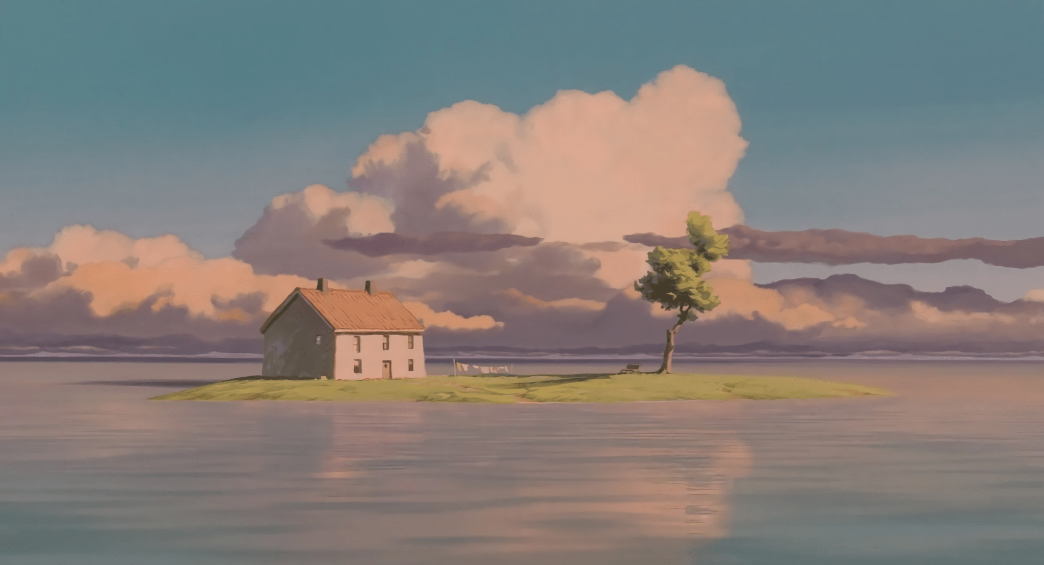 2048x1110 Some HD wallpaper from Spirited Away's train scene. Pure serenity