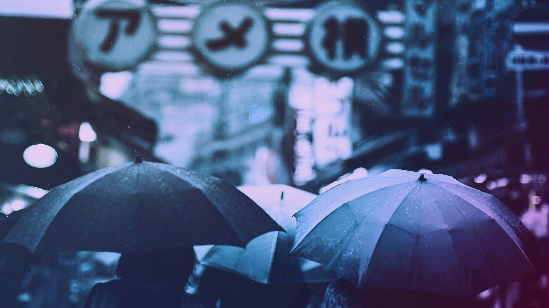 1920x1080 #umbrella, #rain, #Japanese umbrella, #filter, #Tokyo