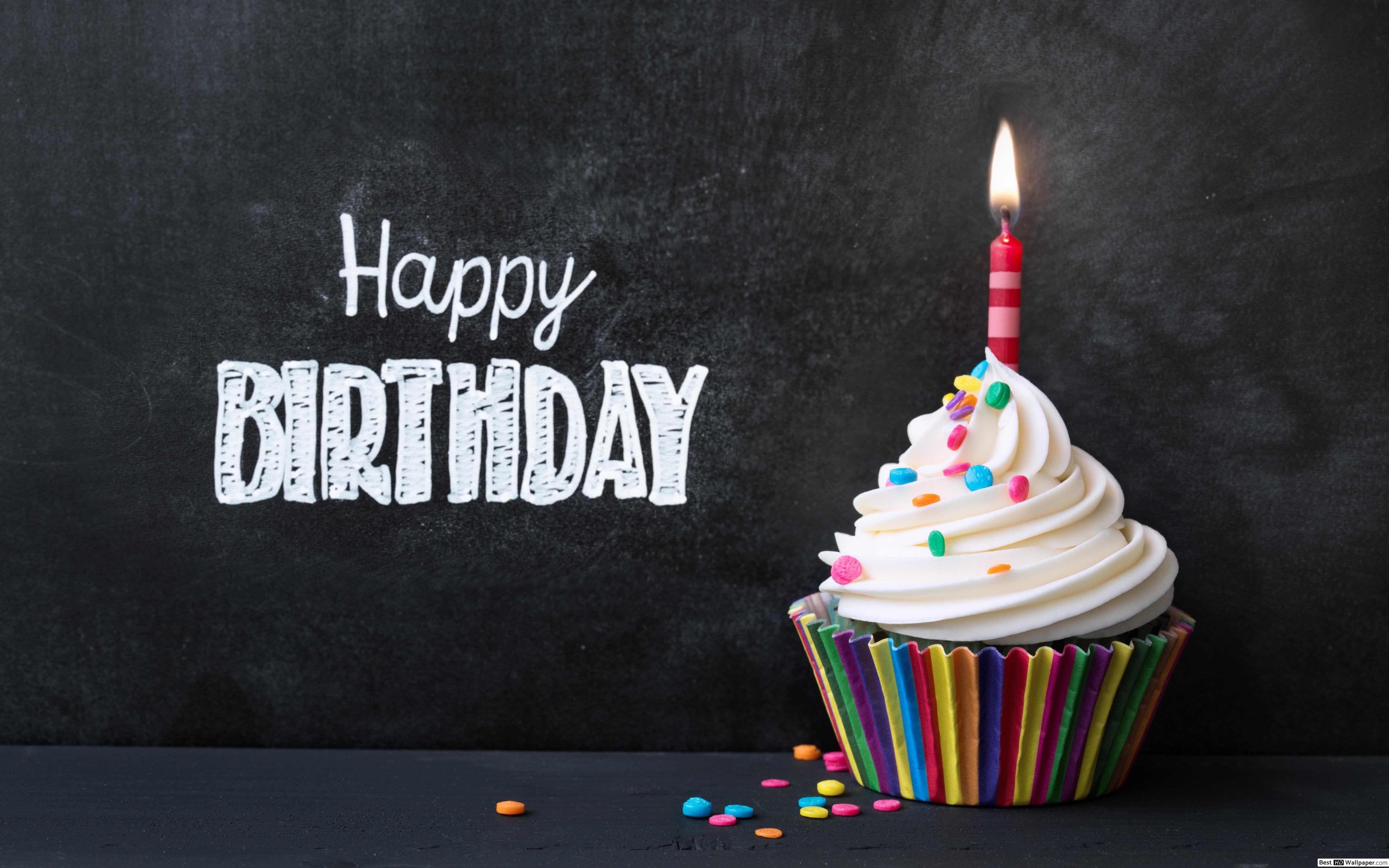 5120x3200 Birthday Cupcake HD wallpaper download