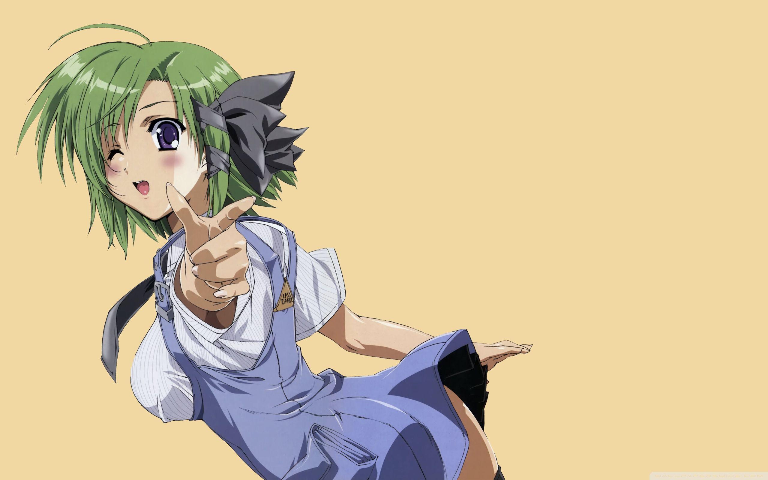 2560x1600 Anime Girl With Green Hair Ultra HD Desktop Background Wallpaper for 4K UHD TV : Tablet