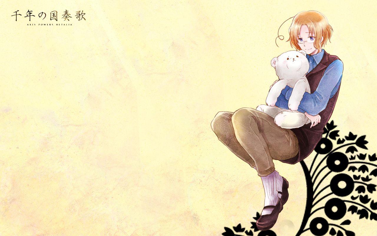 1280x800 Free download Hetalia Kumajirou Canada Yellow Background