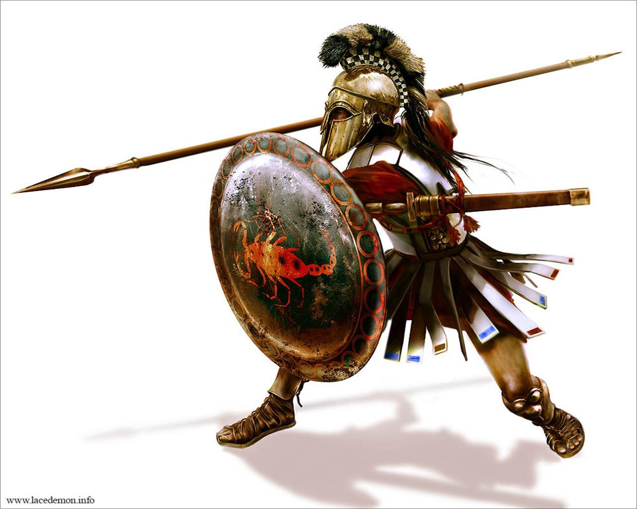 1280x1024 Desktop Wallpaper Spear Armor Shield Warriors Hoplite Fantasy