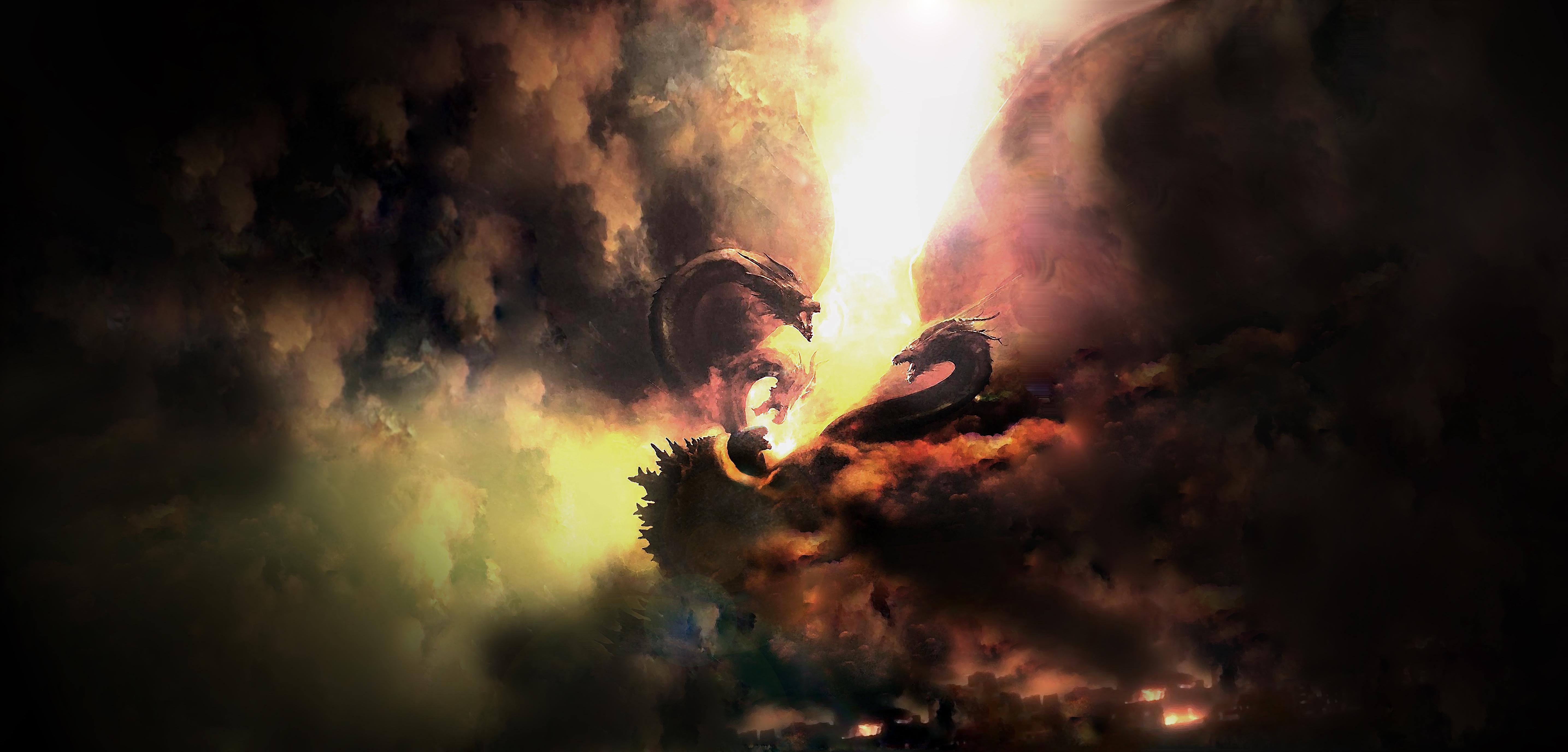 5740x2752 Godzilla: King Of The Monsters Wallpaper
