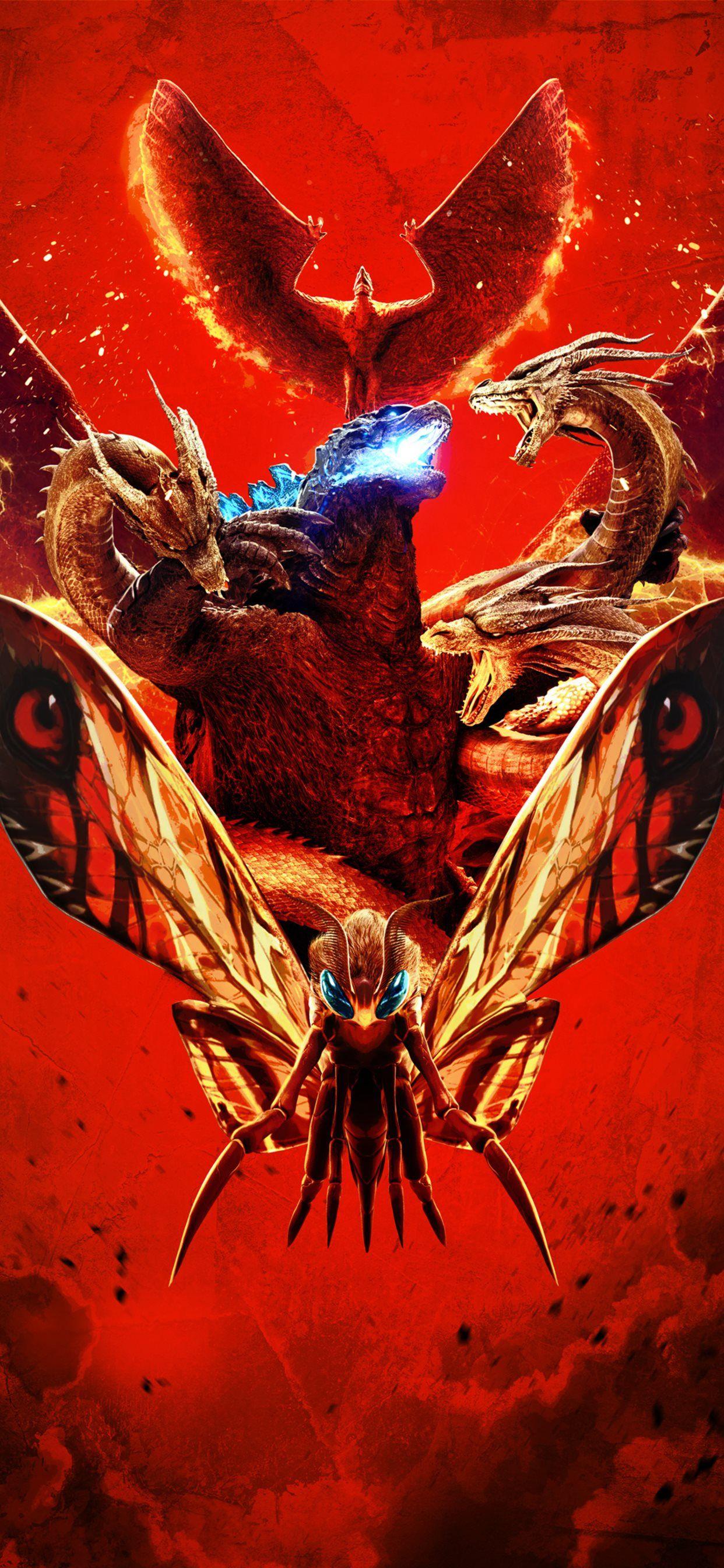 1242x2688 godzilla king of the monsters 5k iPhone X Wallpaper Free