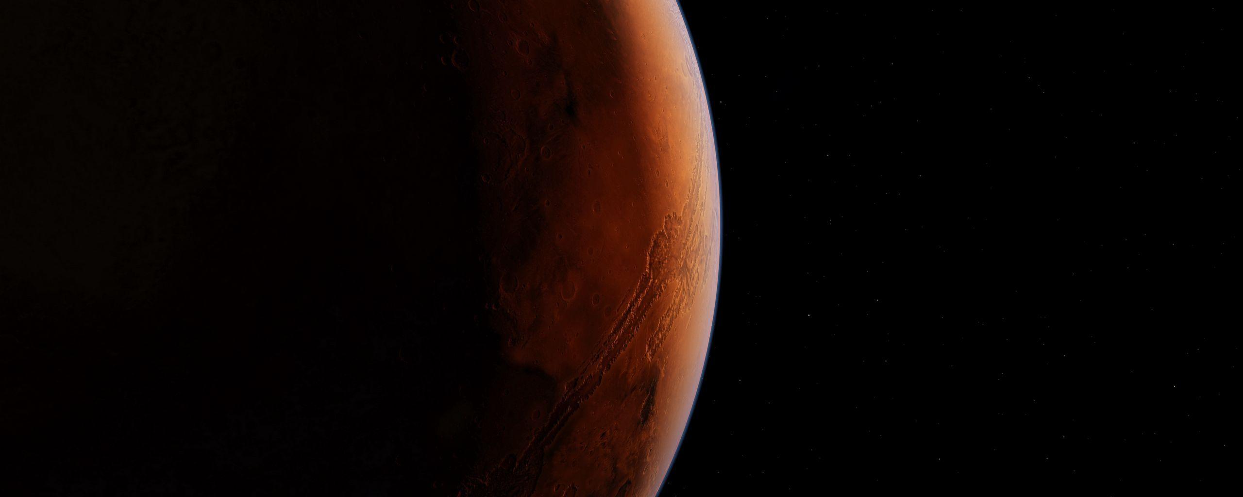 2560x1024 Download wallpaper 2560x1024 mars, planet, space, brown, surface