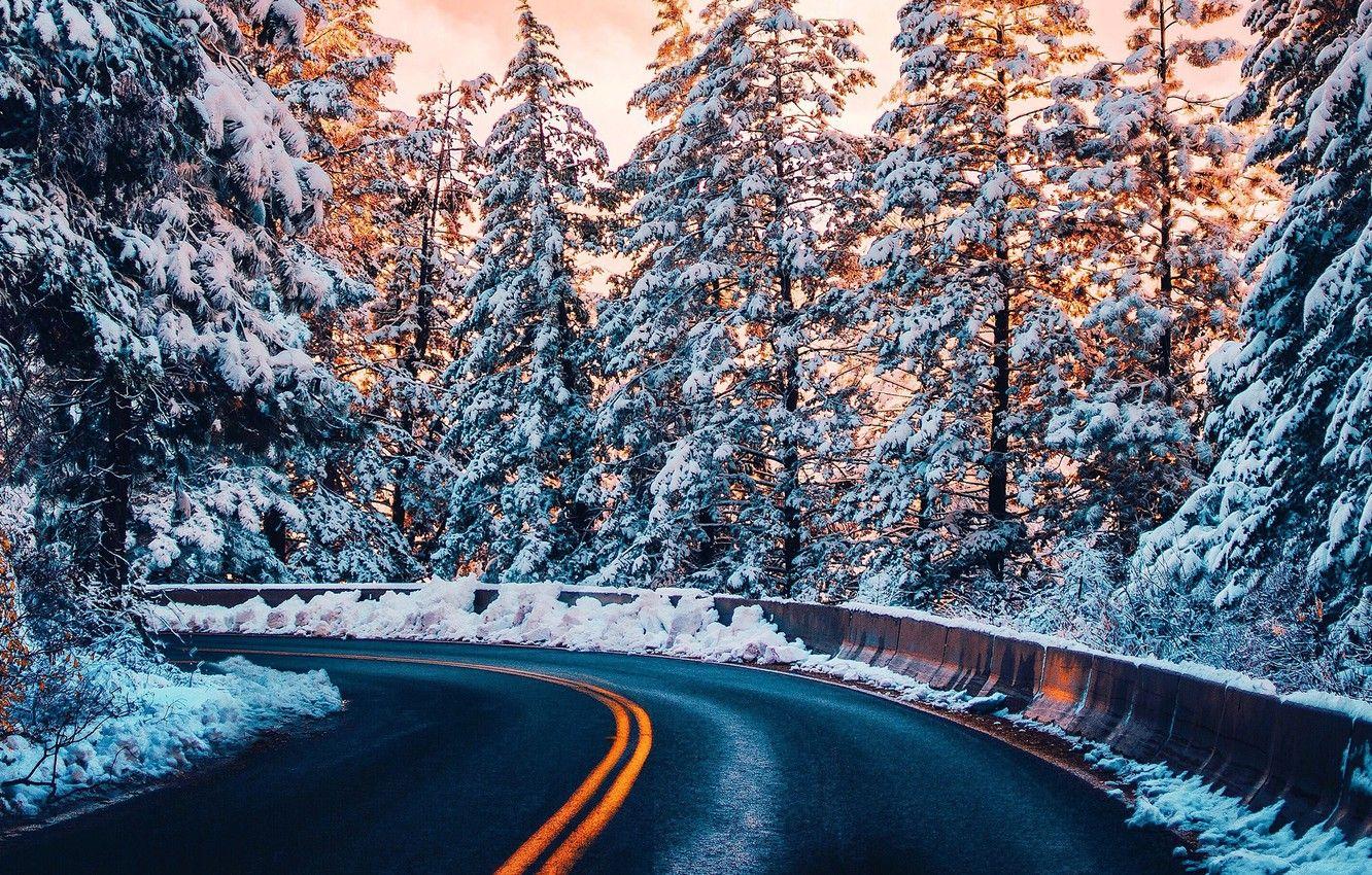 winter road wallpaper hd