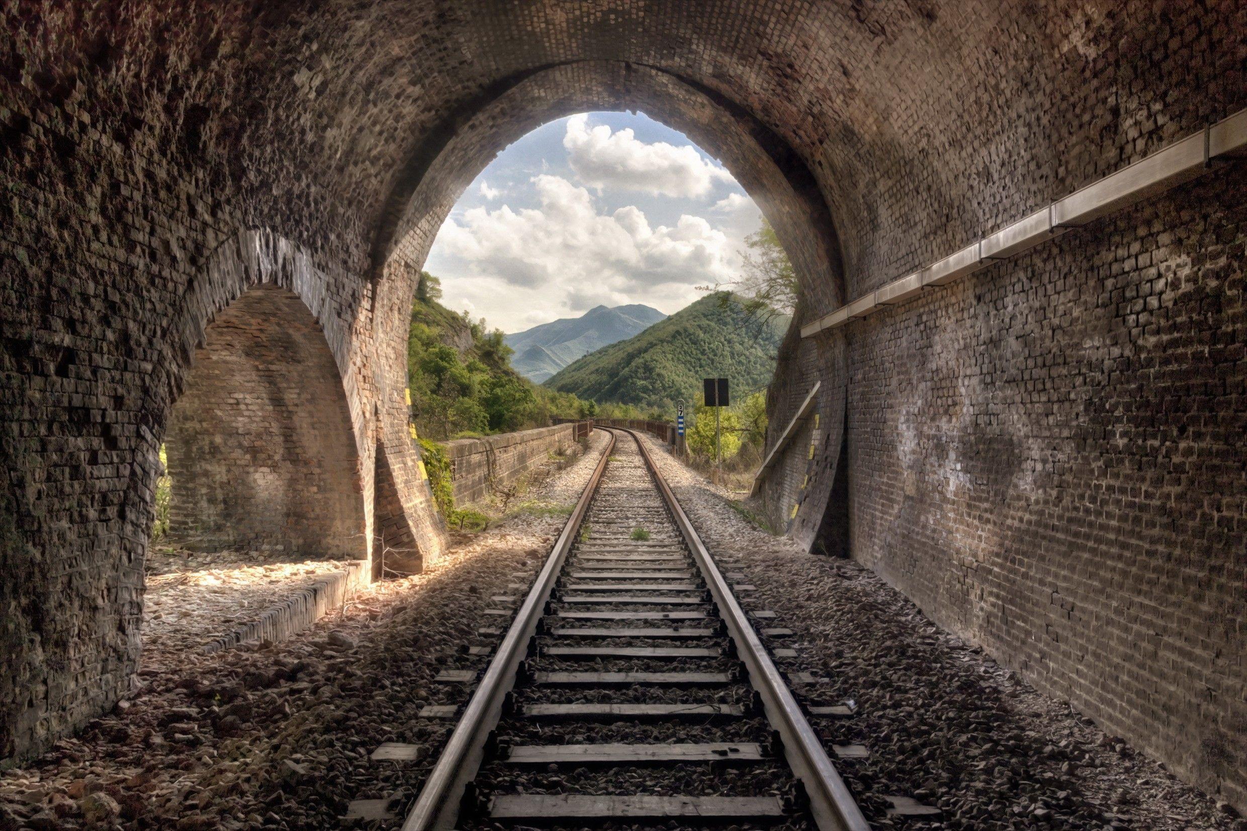 2480x1653 Tunnel Wallpaper 10 X 1653. Train tracks