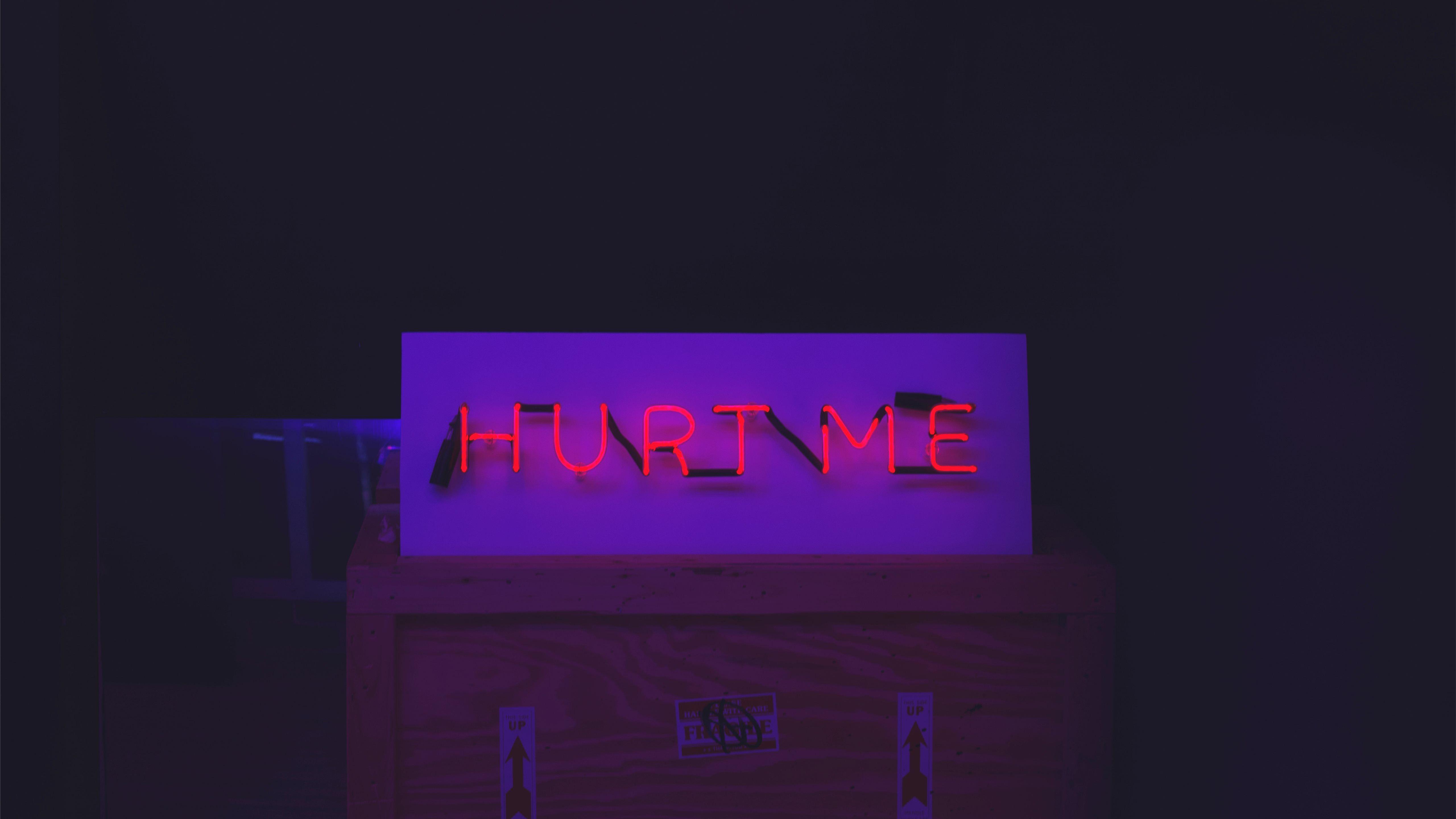 5120x2880 Hurt Me red neon sign cra. MacBook Air Wallpaper Download