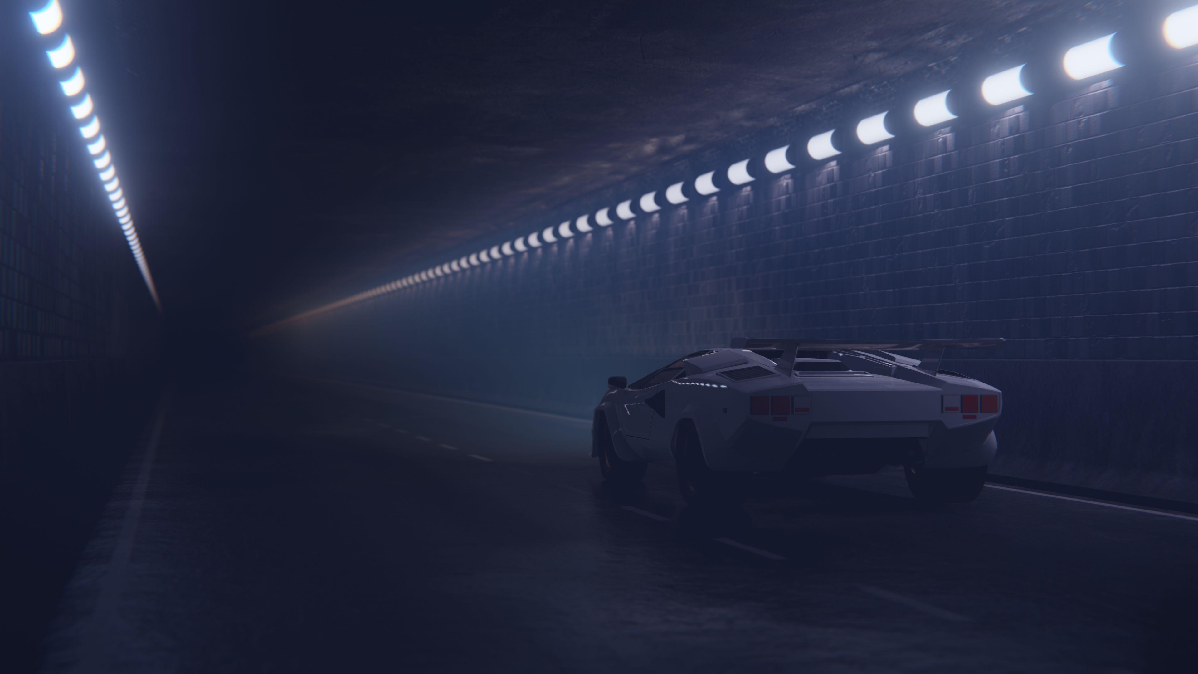 3840x2160 Foggy Tunnel Lamborghini 4k, HD Cars, 4k Wallpaper, Image