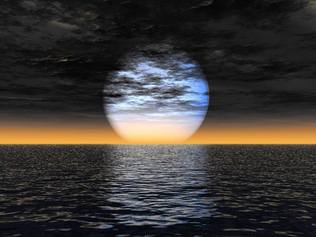 1024x768 Full Moon Wallpaper