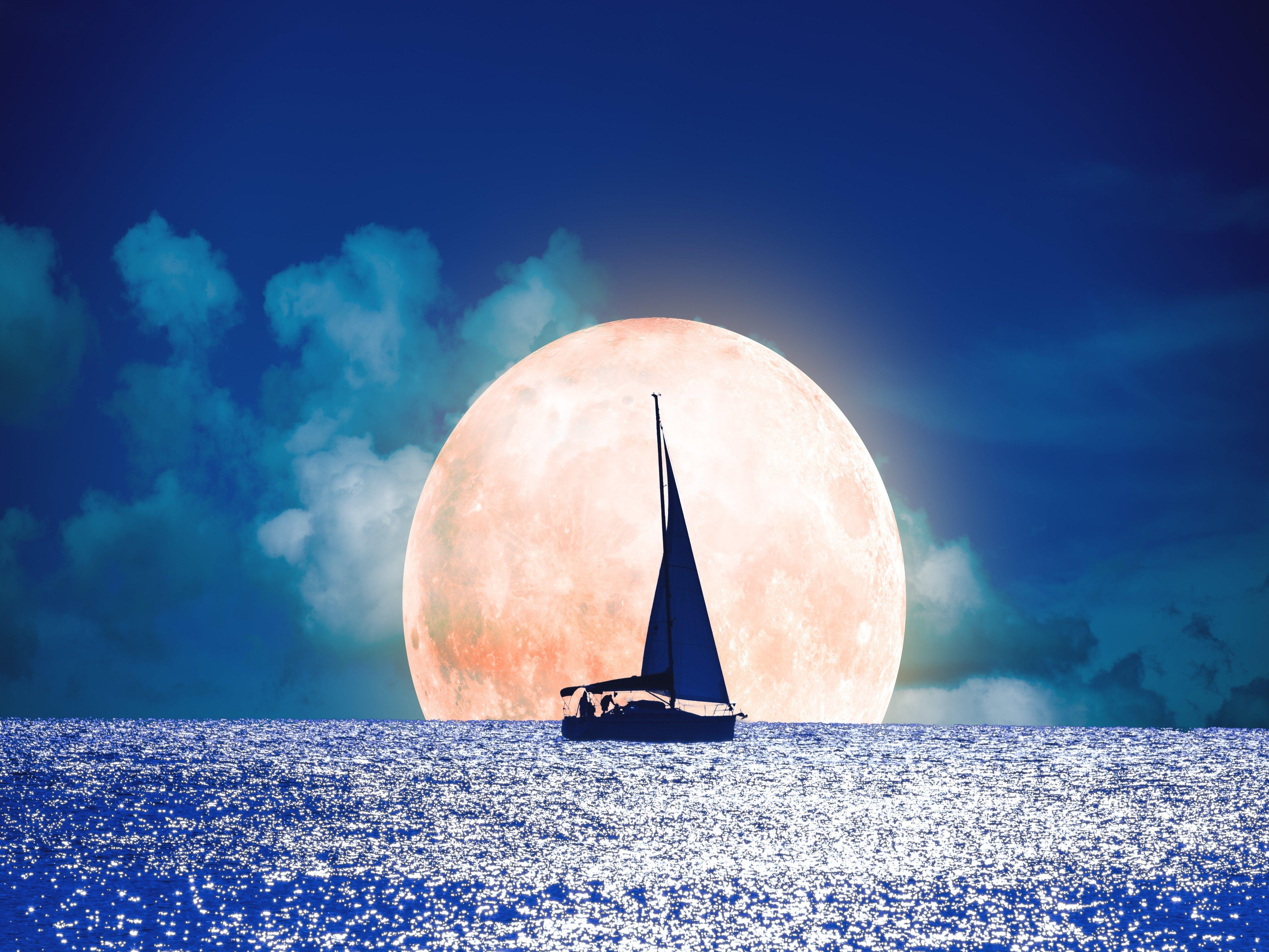 Sea and Moon Wallpapers - Top Free Sea and Moon Backgrounds ...