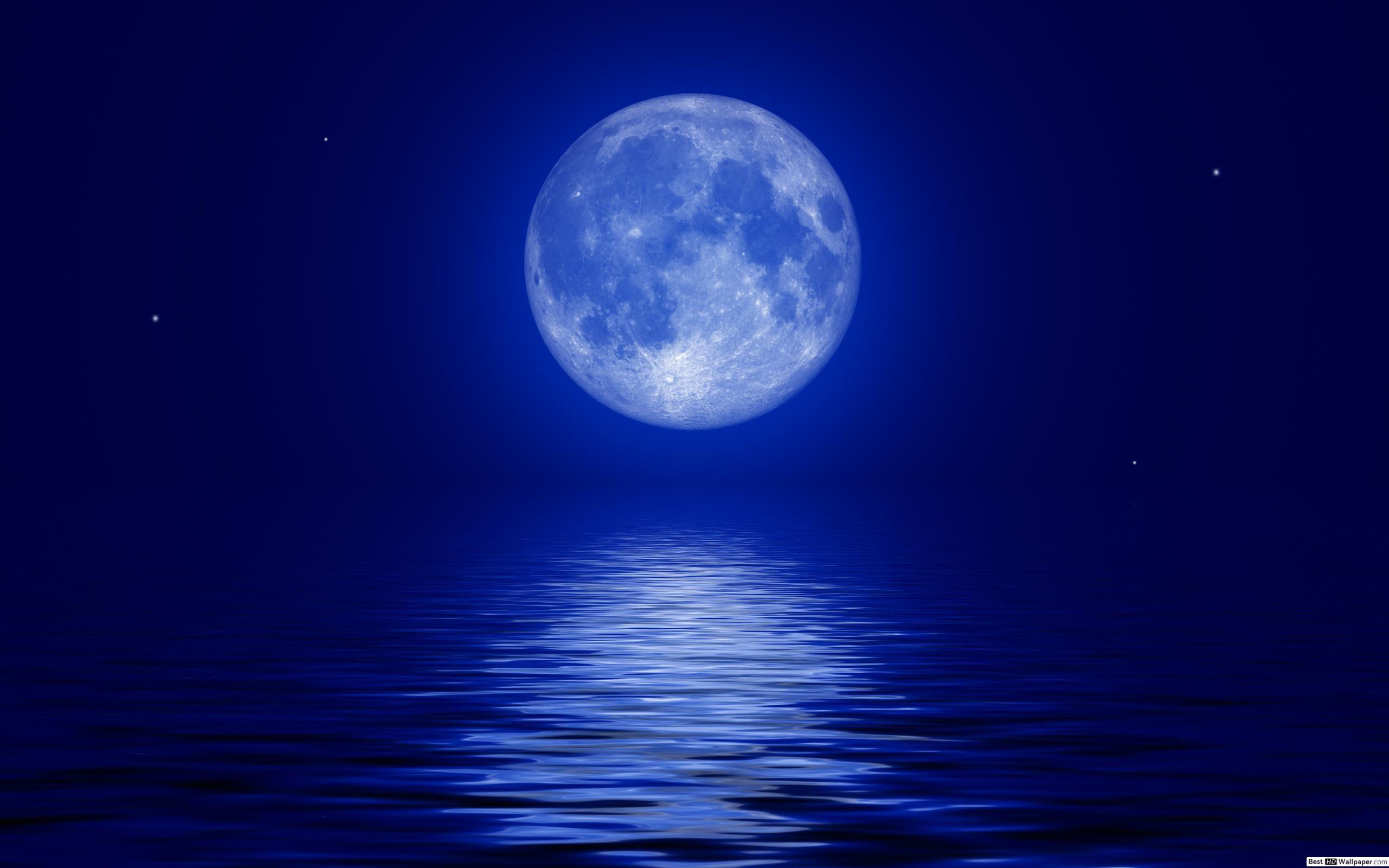 2560x1600 Full Moon over the Sea HD wallpaper download