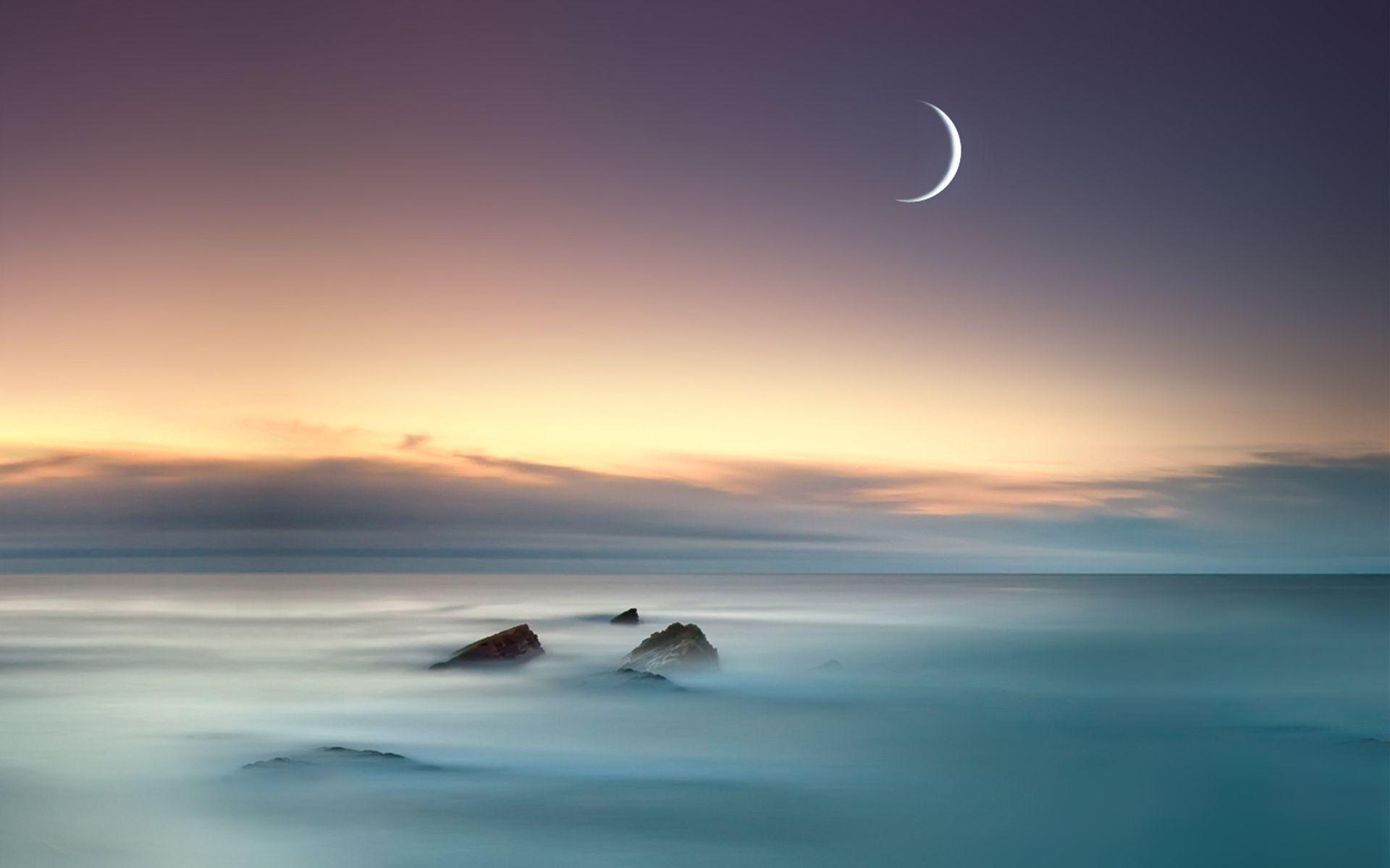 1920x1200 Moon Sea Wallpaper Wallpaper 103527