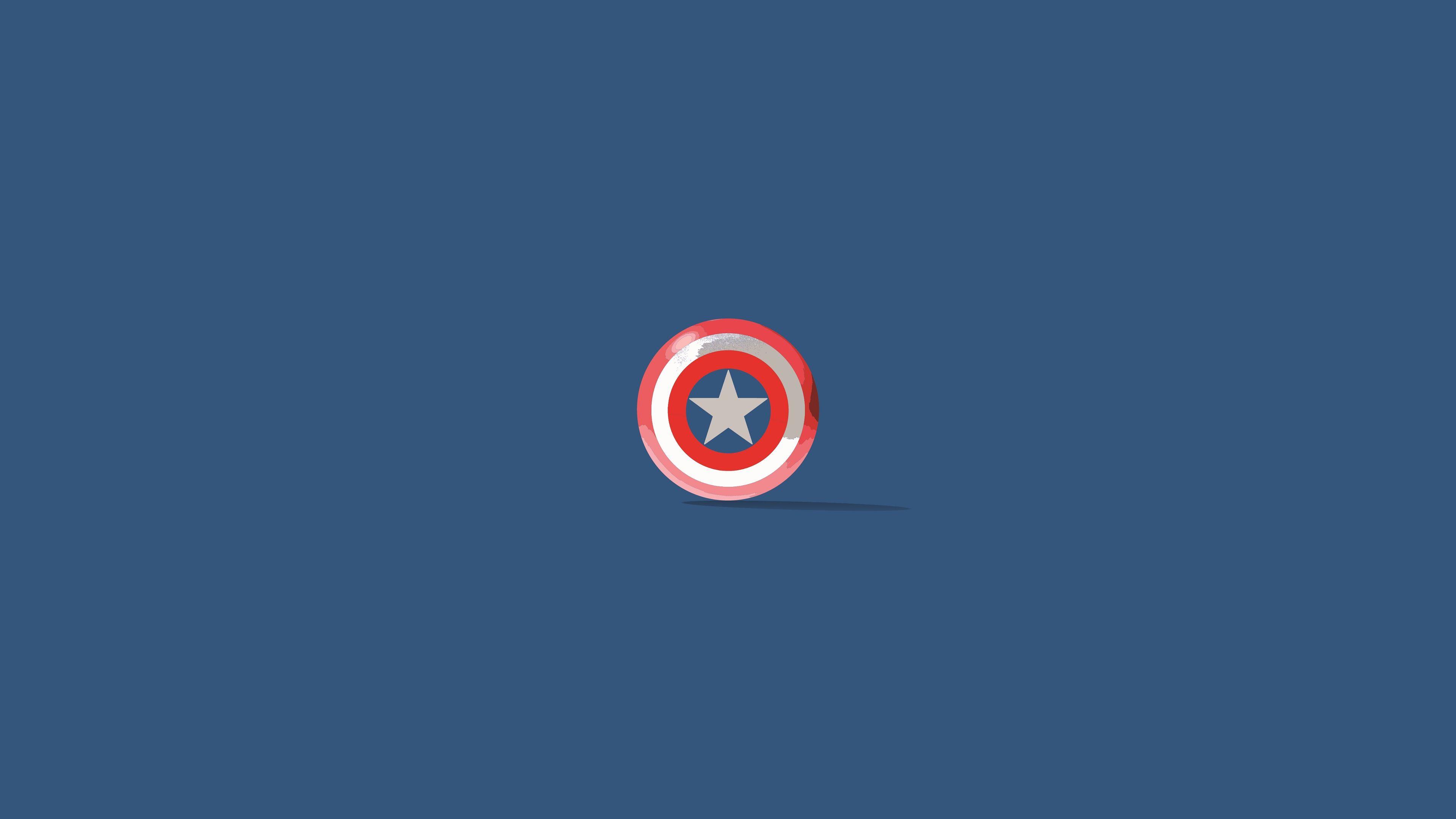 3840x2160 captain america, shield, minimalism, artist, superheroes