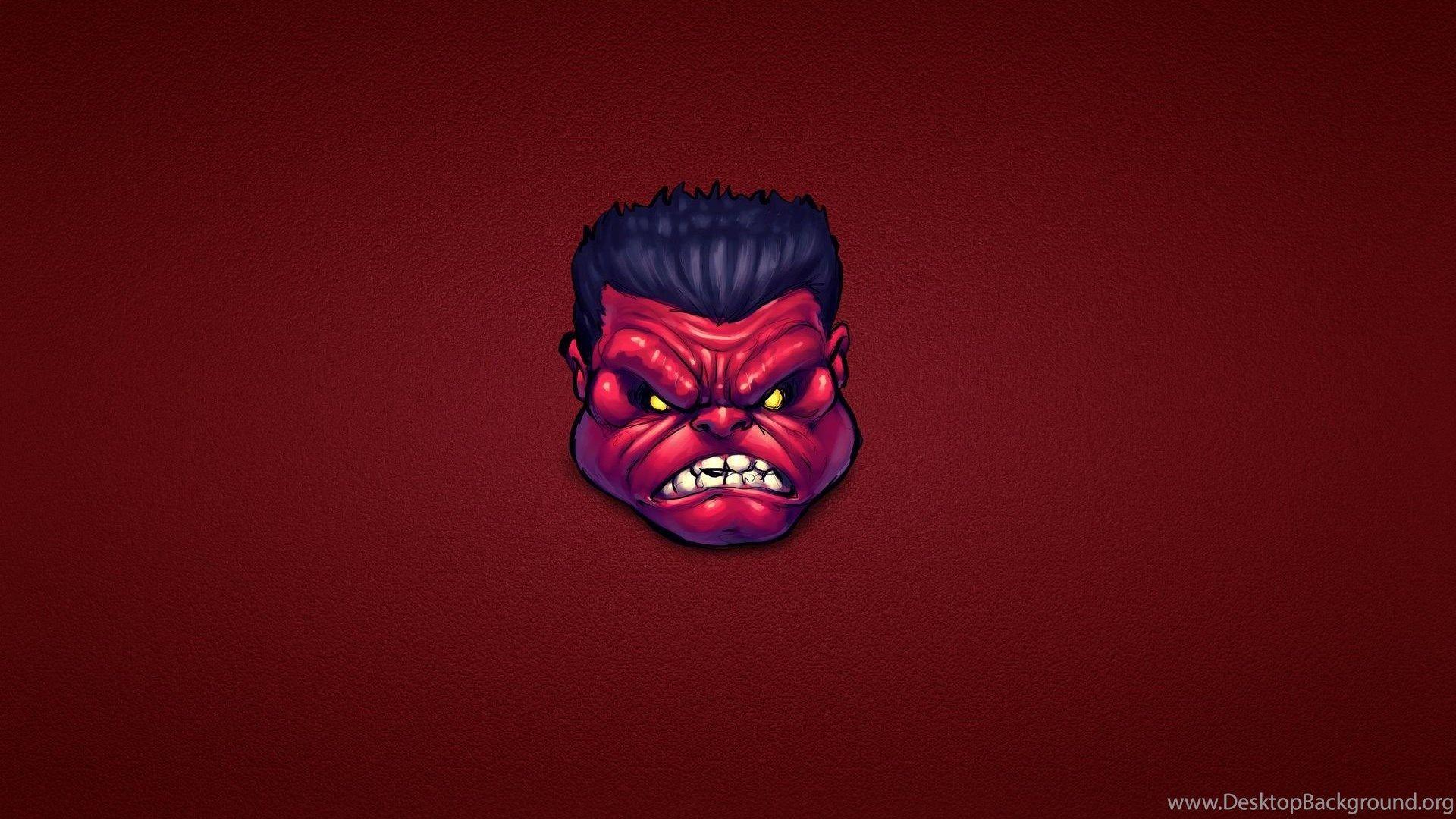 1920x1080 Red Hulk Comics Marvel Minimalism Face Eyes Pov Art Wallpaper