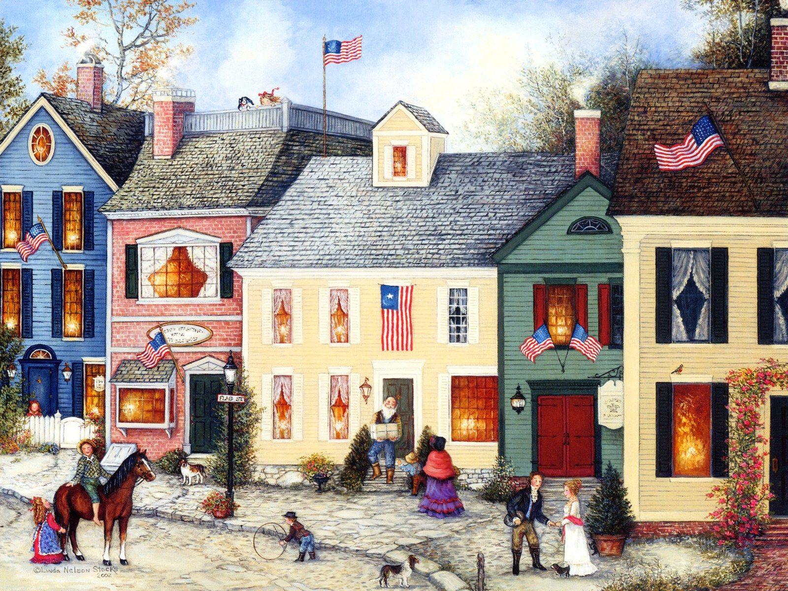 1600x1200 American Folk Art : Linda Nelson Stocks Folk Art Painting
