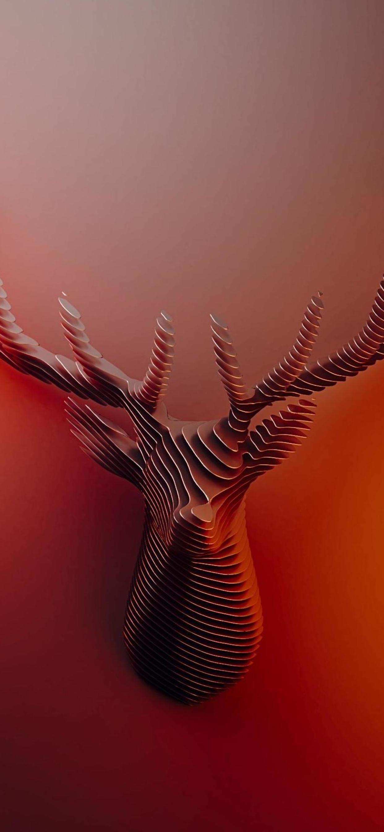 1242x2688 Deer Horns Abstract 4k Wallpaper