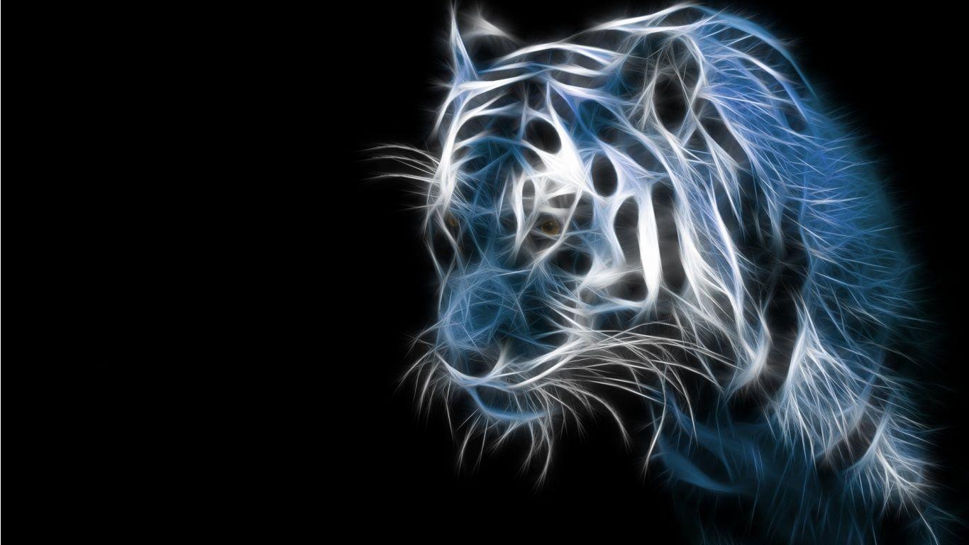 1366x768 Black Neon Wallpaper