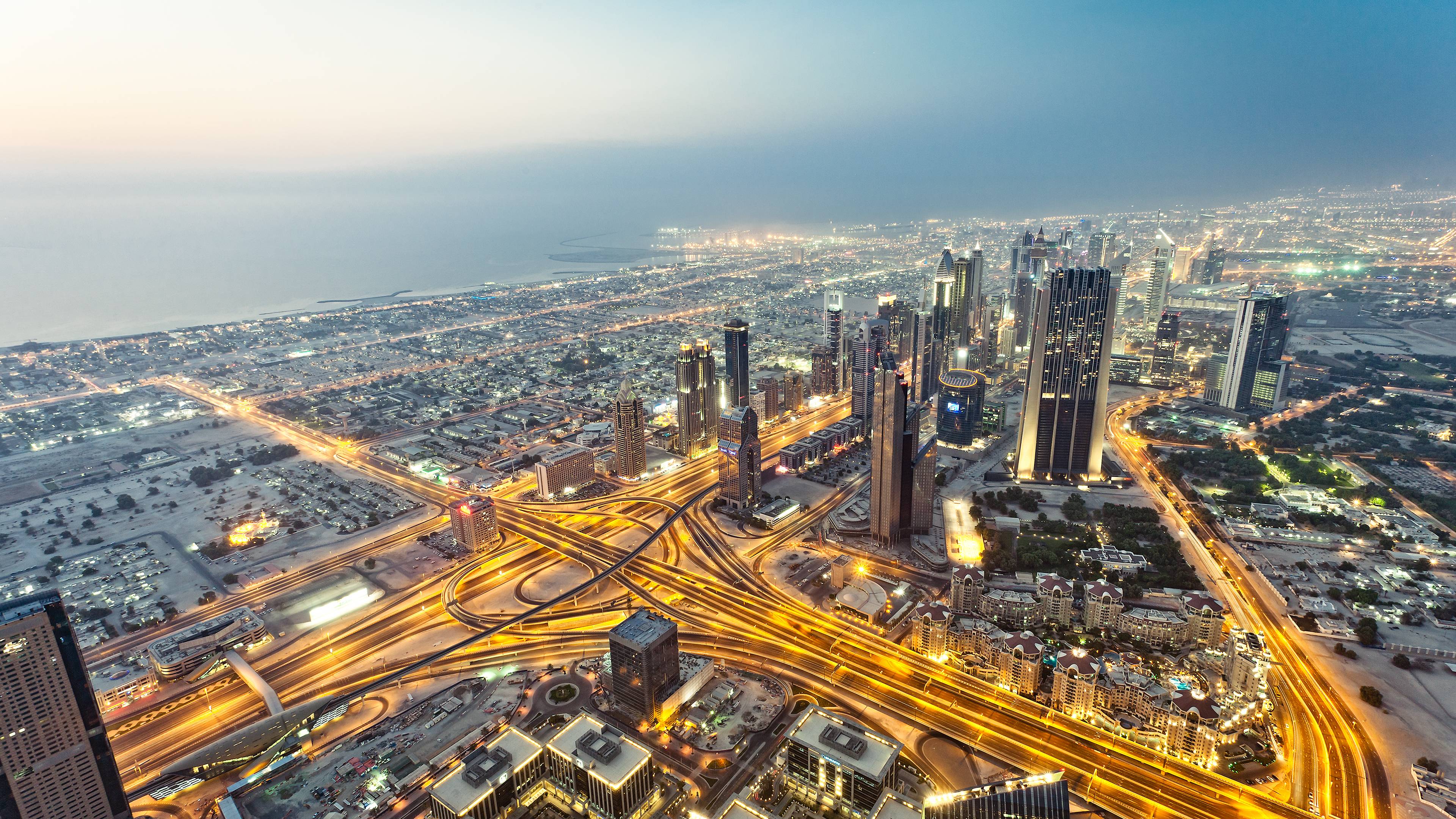 3840x2160 Dubai Evening 4K Wallpaper. HD Wallpaper Background