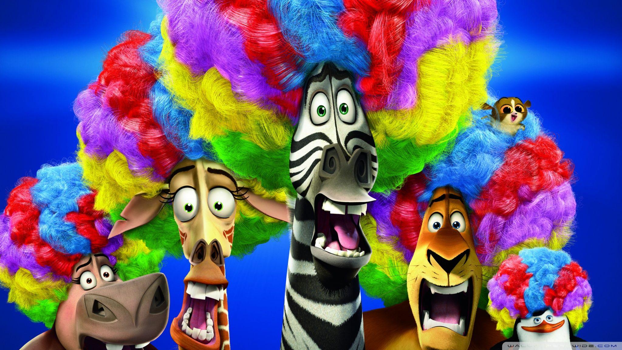 2048x1152 Madagascar 3 Europe's Most Wanted Circus Afro ❤ 4K HD Desktop