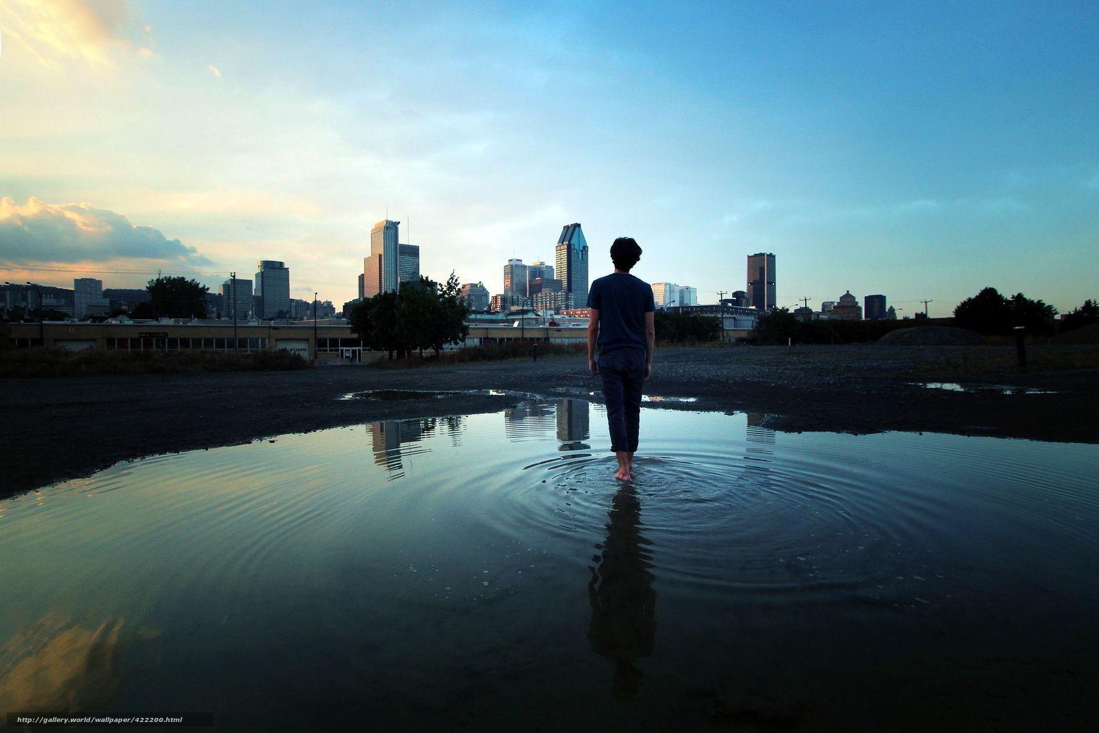 1600x1067 Download wallpaper man, city, night free desktop wallpaper in the resolution 1920x1280