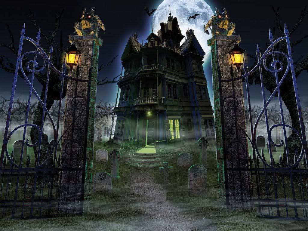 1024x768 Computer World: High Resolution Scary Haunted House Wallpaper for Desktop