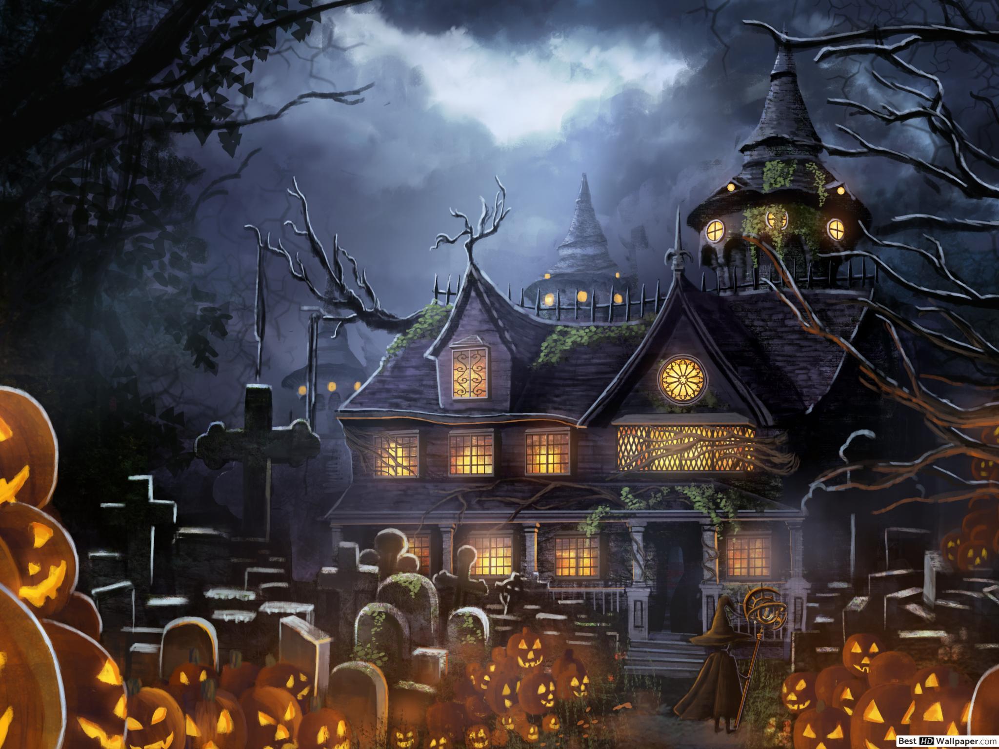 2048x1536 Halloween House HD wallpaper download