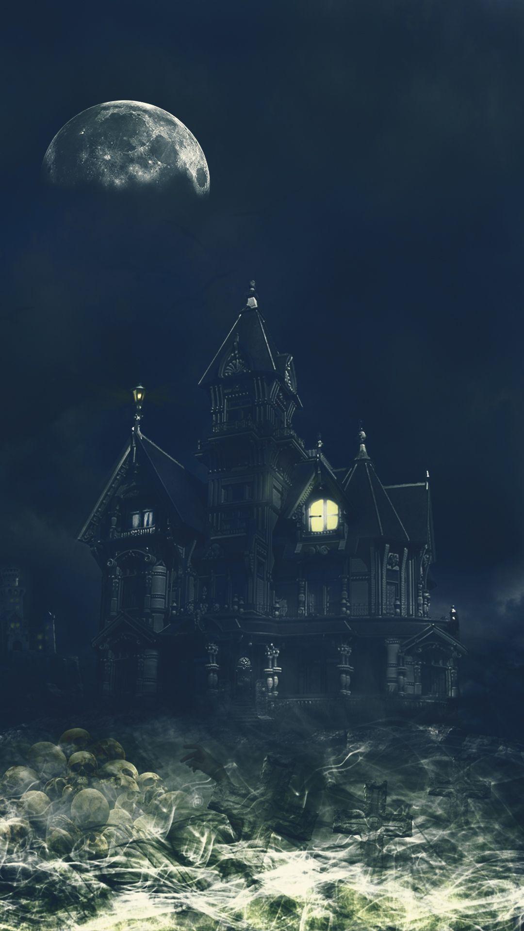 1080x1920 Scary House iPhone Background