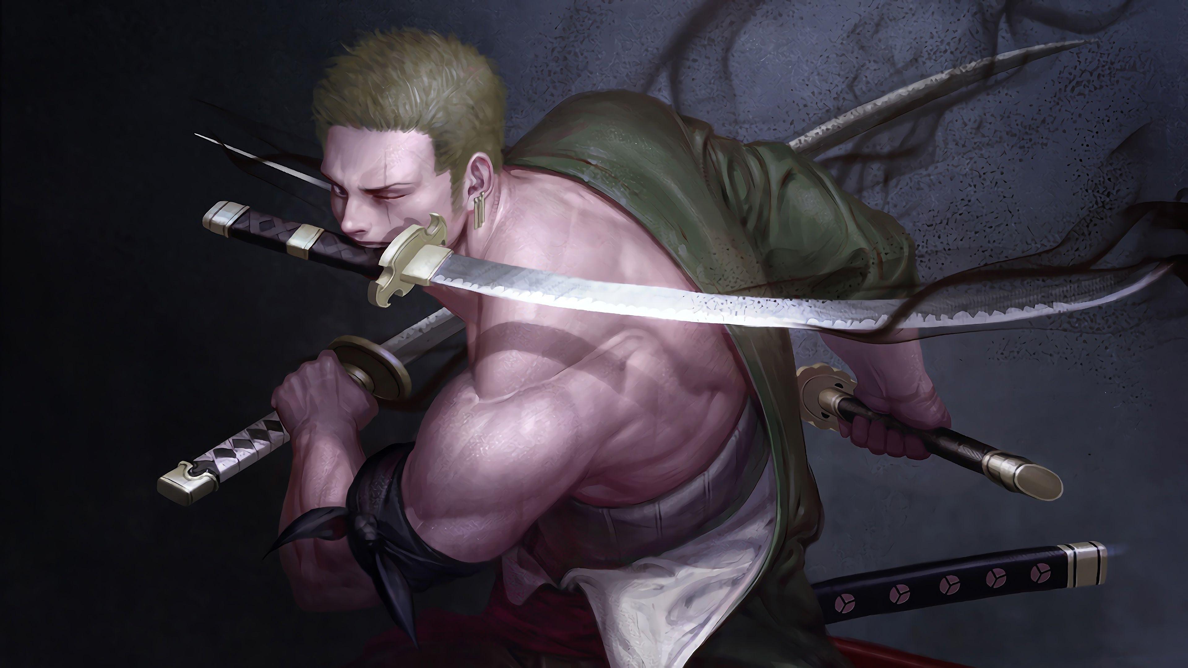 3840x2160 Roronoa Zoro, 3 Sword Style, Katana, One Piece, 4k Haki Wallpaper Hd, Download Wallpaper