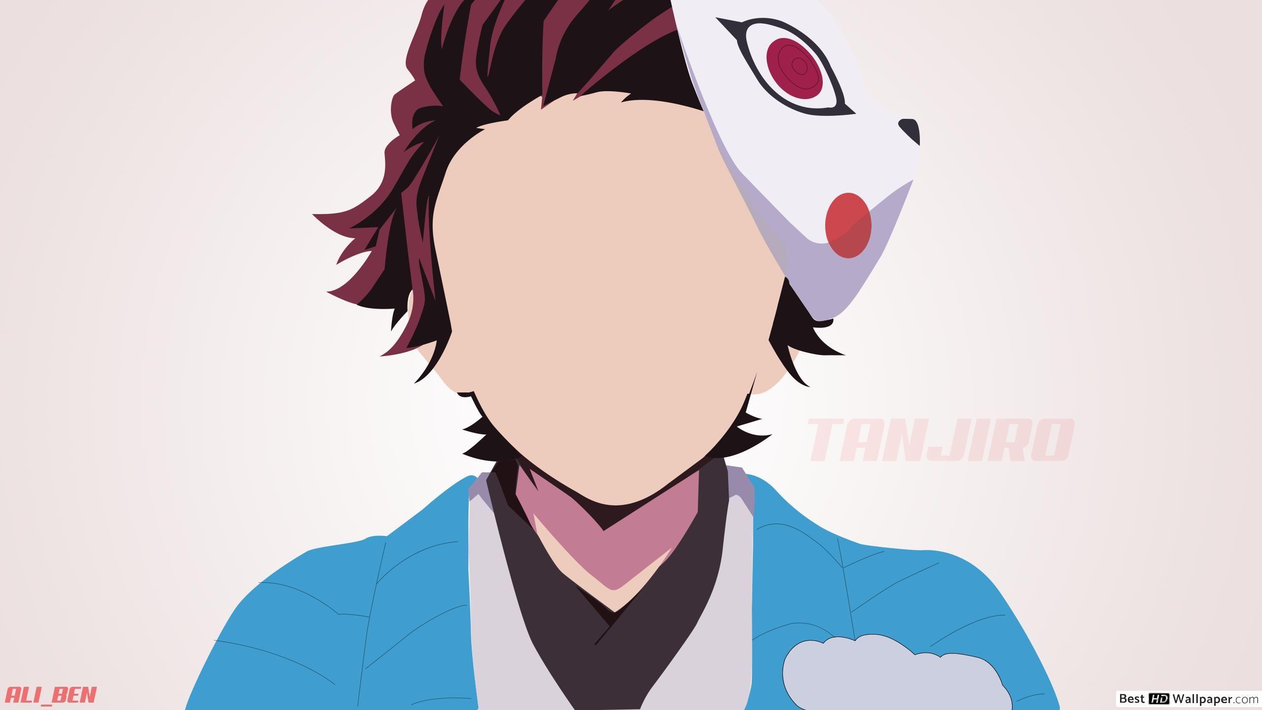 2560x1440 Tanjiro minimalist HD wallpaper download