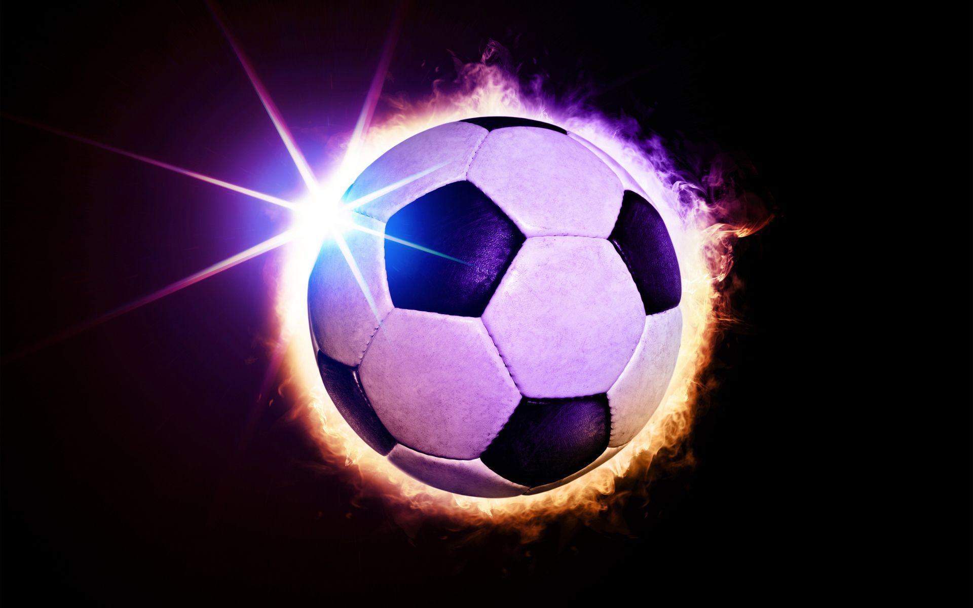 1920x1200 Soccer ball in ring of fire on black background Desktop wallpaper 1920x1200