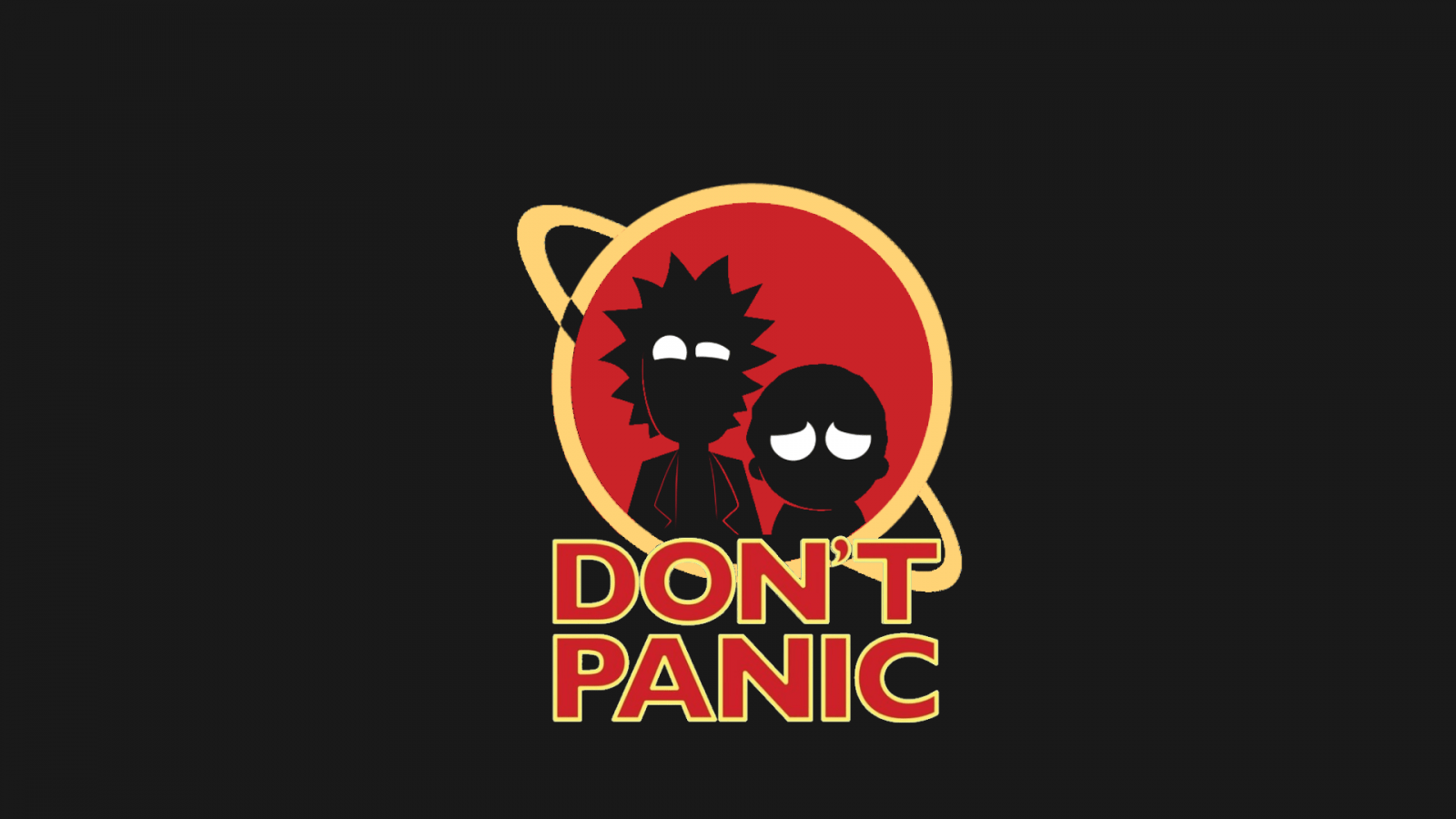 1600x900 Cool Rick And Morty Don't Panic Wallpaper