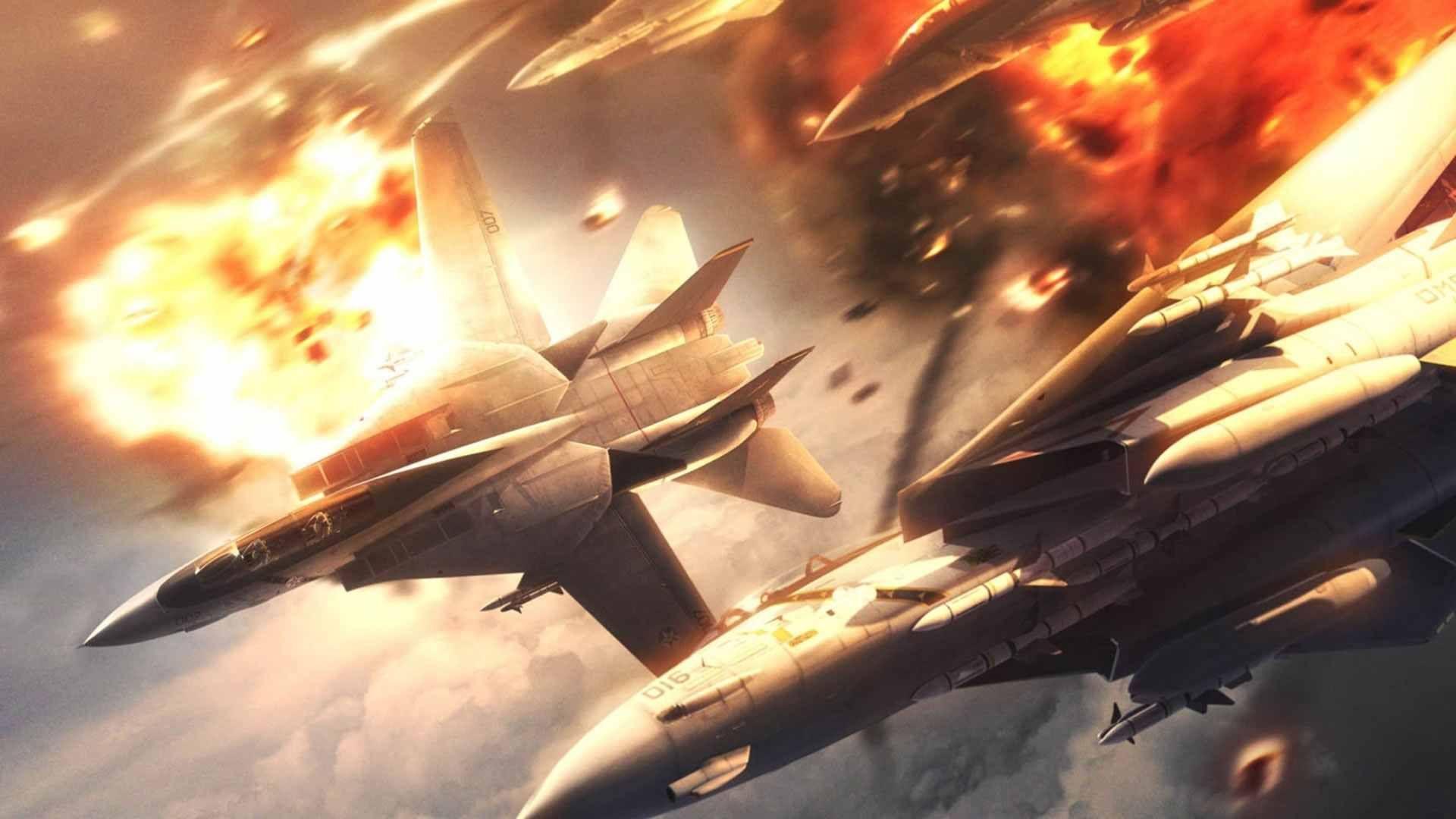 1920x1080 Ace Combat 5 dogfight. Fighter planes