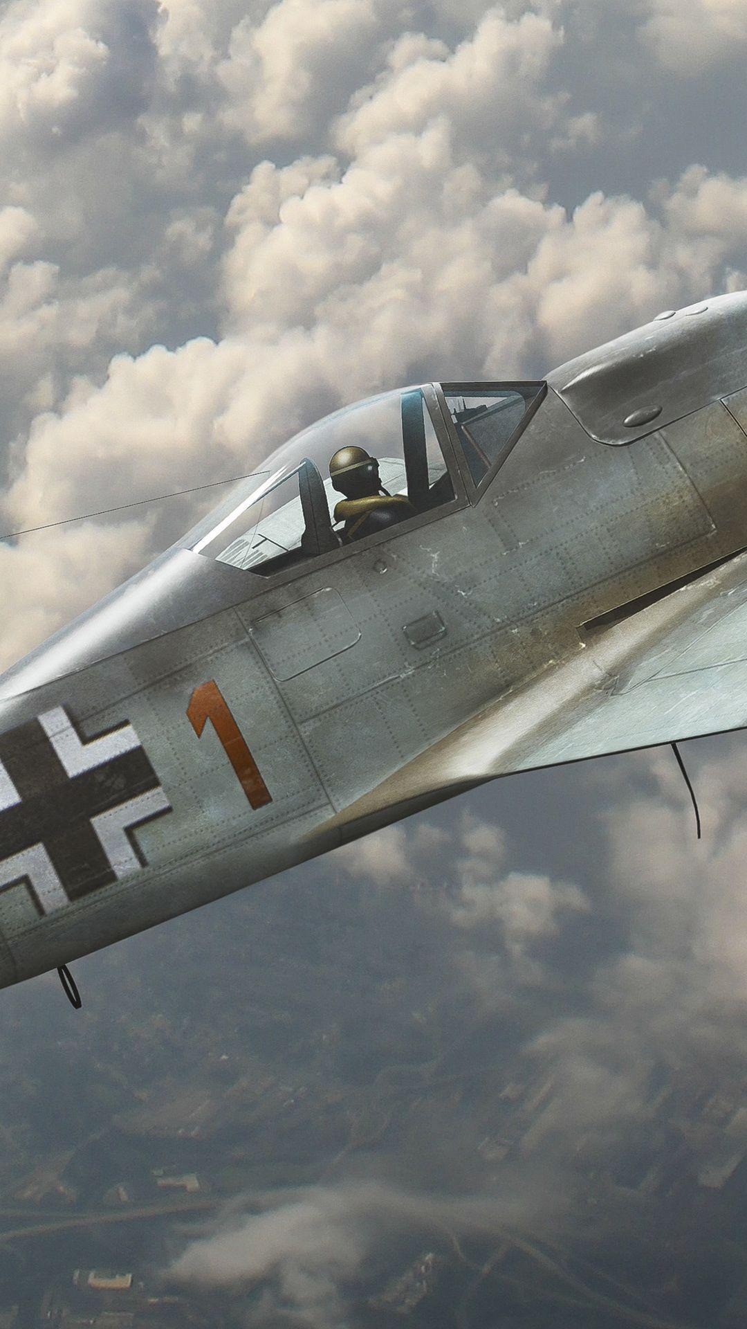 1080x1920 Focke Wulf, Fw B Dogfight, Fighter, German Desktop Wallpaper 86047