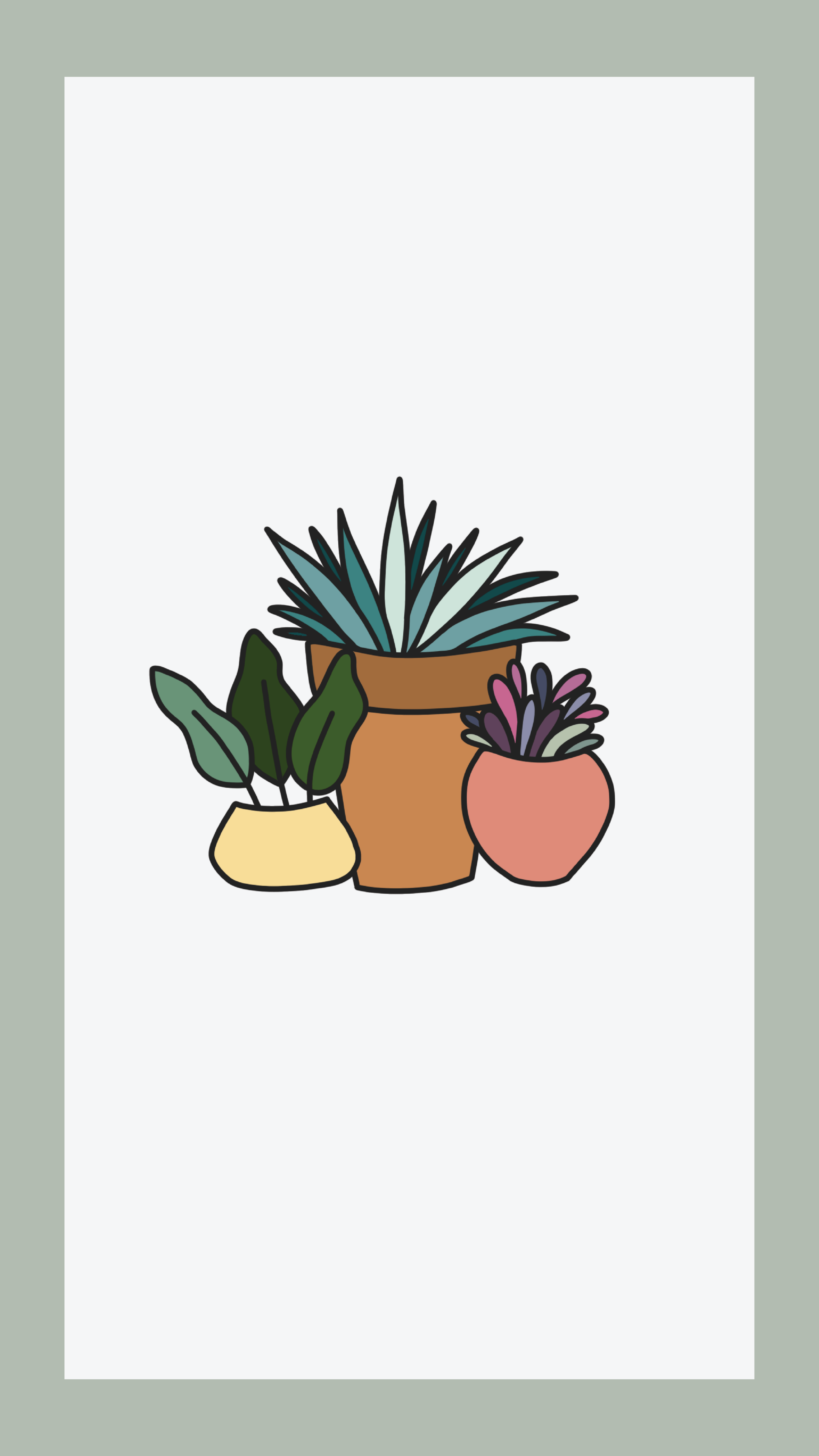 3950x7021 Potted Sticker. Graphic wallpaper, iPhone background, Procreate ipad art