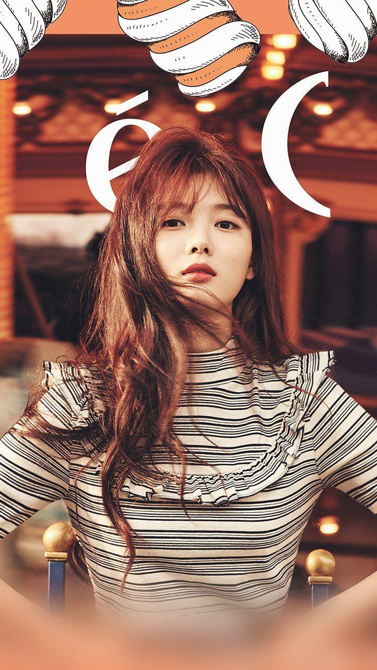 750x1334 YOOJUNG KPOP GIRL ORANGE CECI MODEL WALLPAPER HD IPHONE