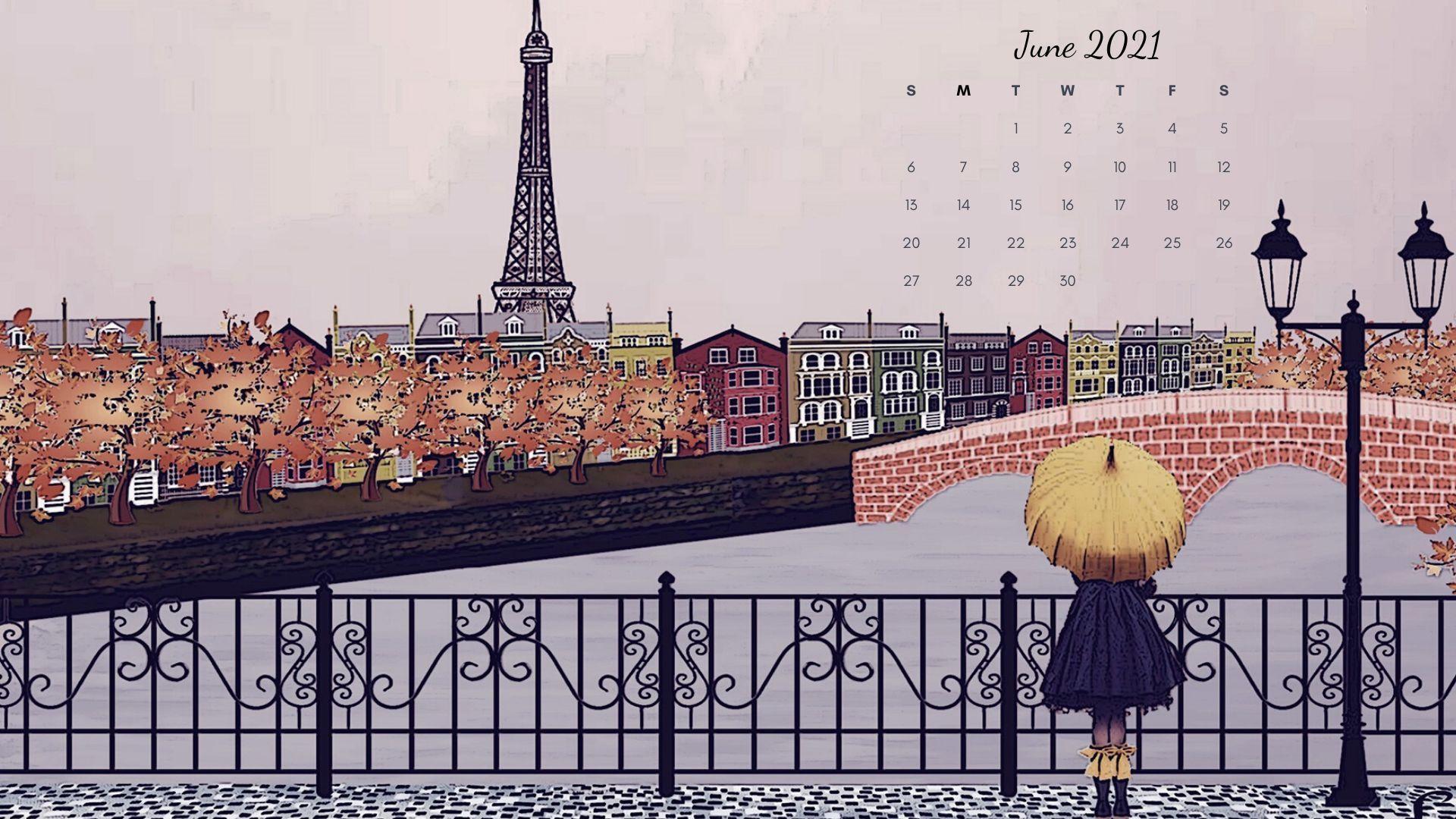 1920x1080 June 2021 Calendar Wallpaper. Calendar wallpaper, 2021 calendar, Desktop calendar