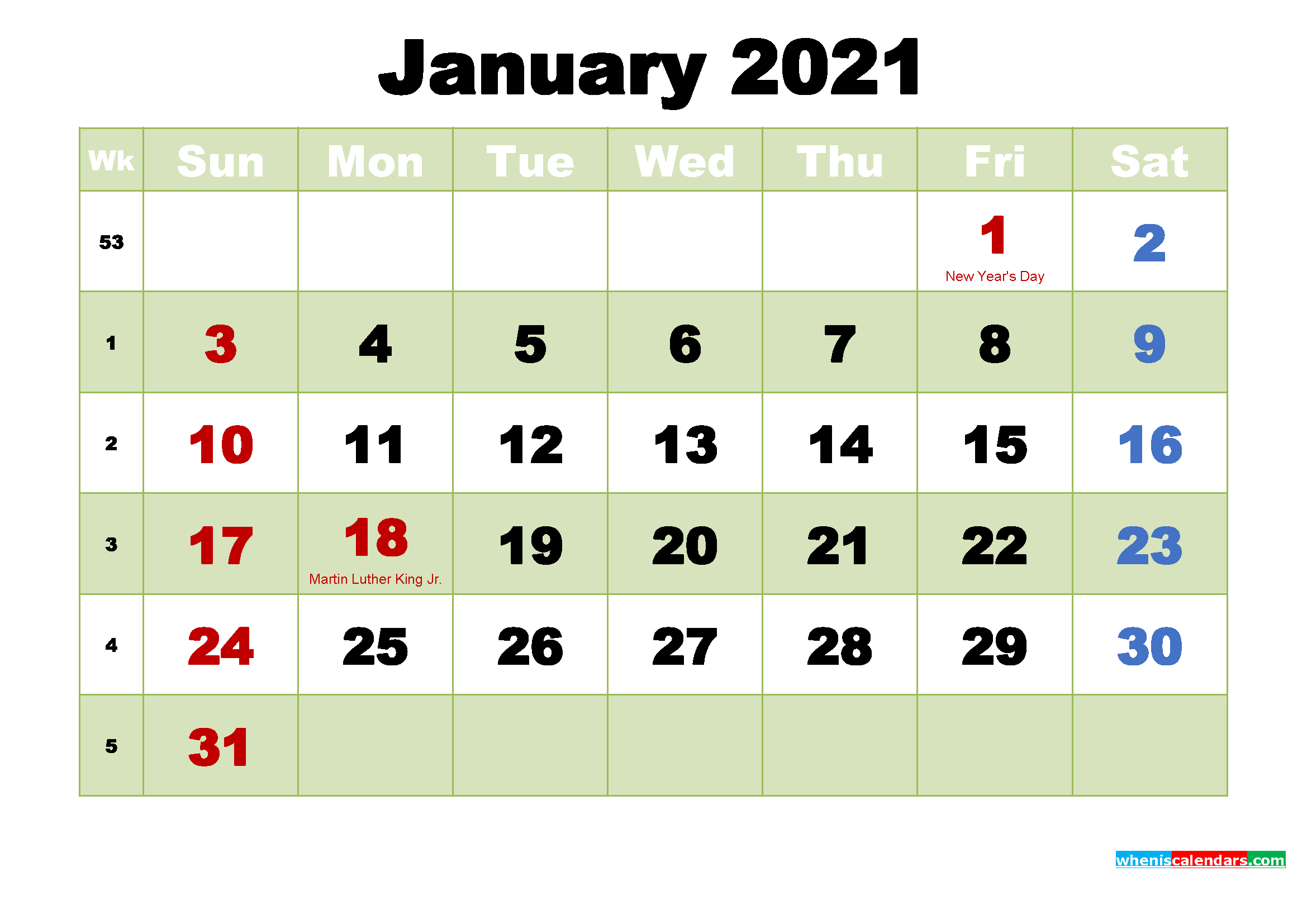 Featured image of post January 2021 Printable January 21 Calendar - Print each month separately and combine them on the wall into a quarterly planner, 3 month calendar or even a year