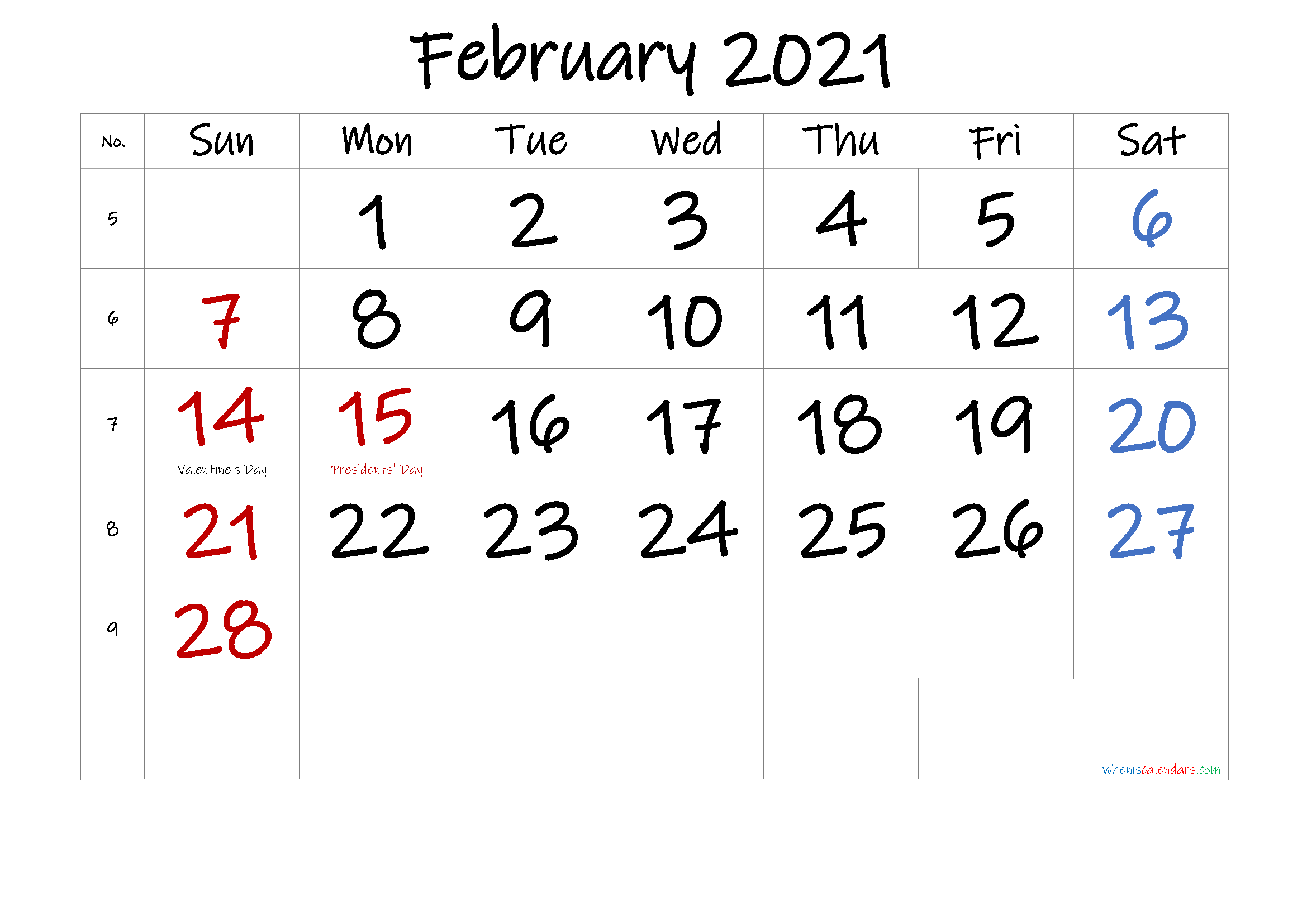 Feb 2021 Calendar Desktop Wallpaper Image ID 14