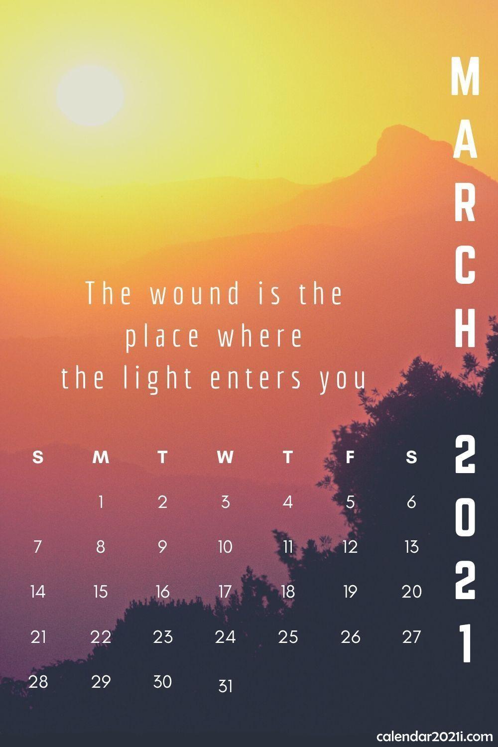 March 2021 Calendar Wallpapers Top Free March 2021