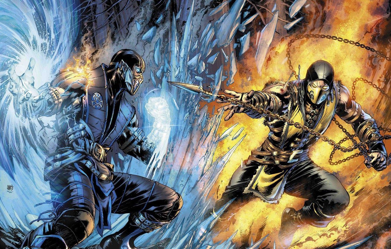 1332x850 Wallpaper Art, Scorpion, Sub Zero, Mortal Kombat X Image For Desktop, Section игры